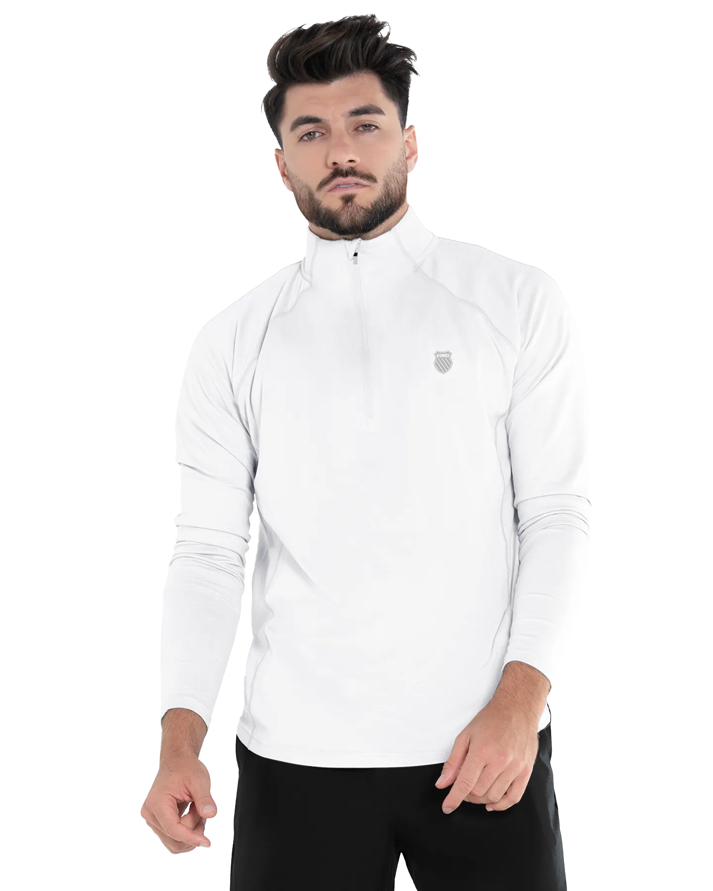 K.SWISS 107703-100 | 1/4 ZIP L/S | WHITE