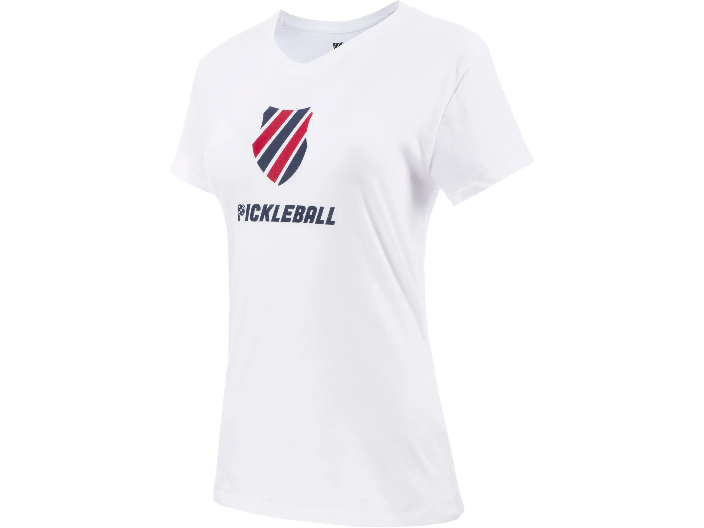 K.SWISS 194432-114 | WOMENS PICKLEBALL T-SHIRT | WHITE/BLUE/RED