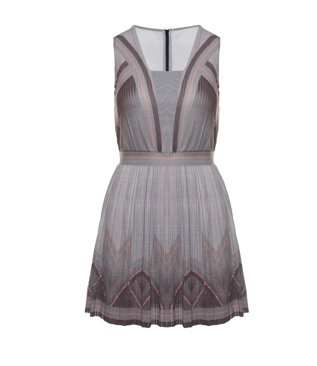 K.SWISS 196046-025 | DEEP V PLEATED DRESS | ASPHALT