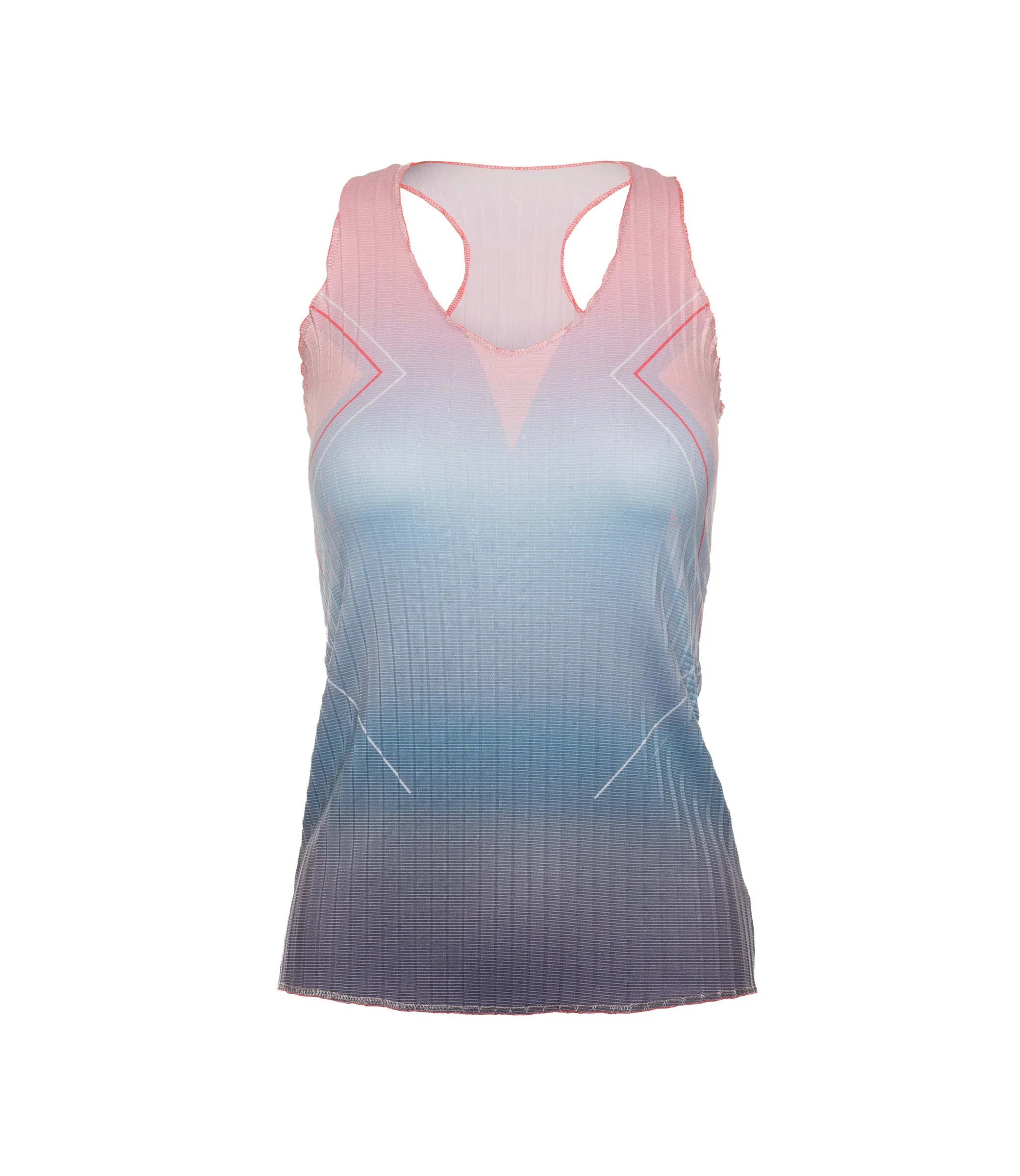 K.SWISS 196050-466 | PLEATED V-NECK TANK | SILVERLAKE BLUE