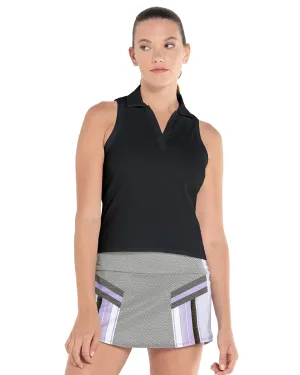 K.SWISS 197231-008 | SLEEVELESS RIB POLO | BLACK