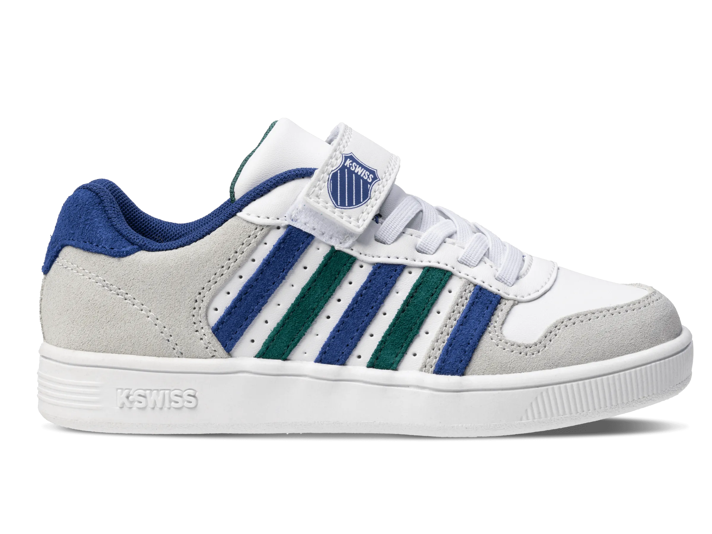 K.SWISS 57006-159-M | COURT PALISADES STRAP | WHITE/ANTIQUE GREEN/BLUE QUARTEZ