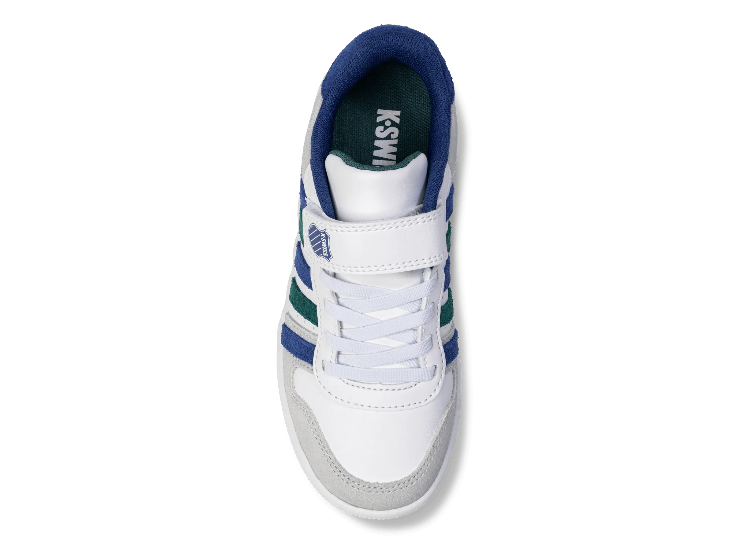 K.SWISS 57006-159-M | COURT PALISADES STRAP | WHITE/ANTIQUE GREEN/BLUE QUARTEZ