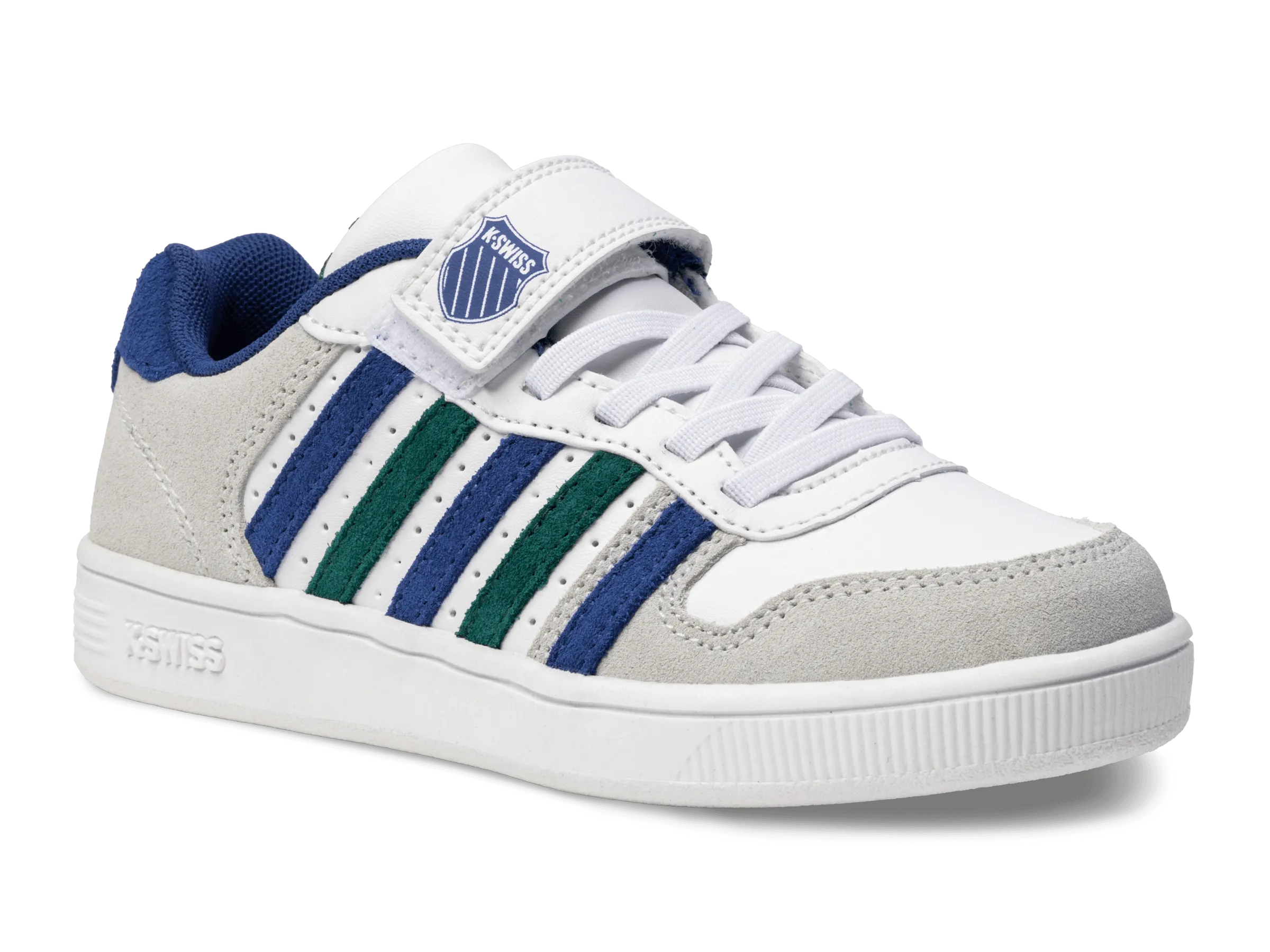 K.SWISS 57006-159-M | COURT PALISADES STRAP | WHITE/ANTIQUE GREEN/BLUE QUARTEZ
