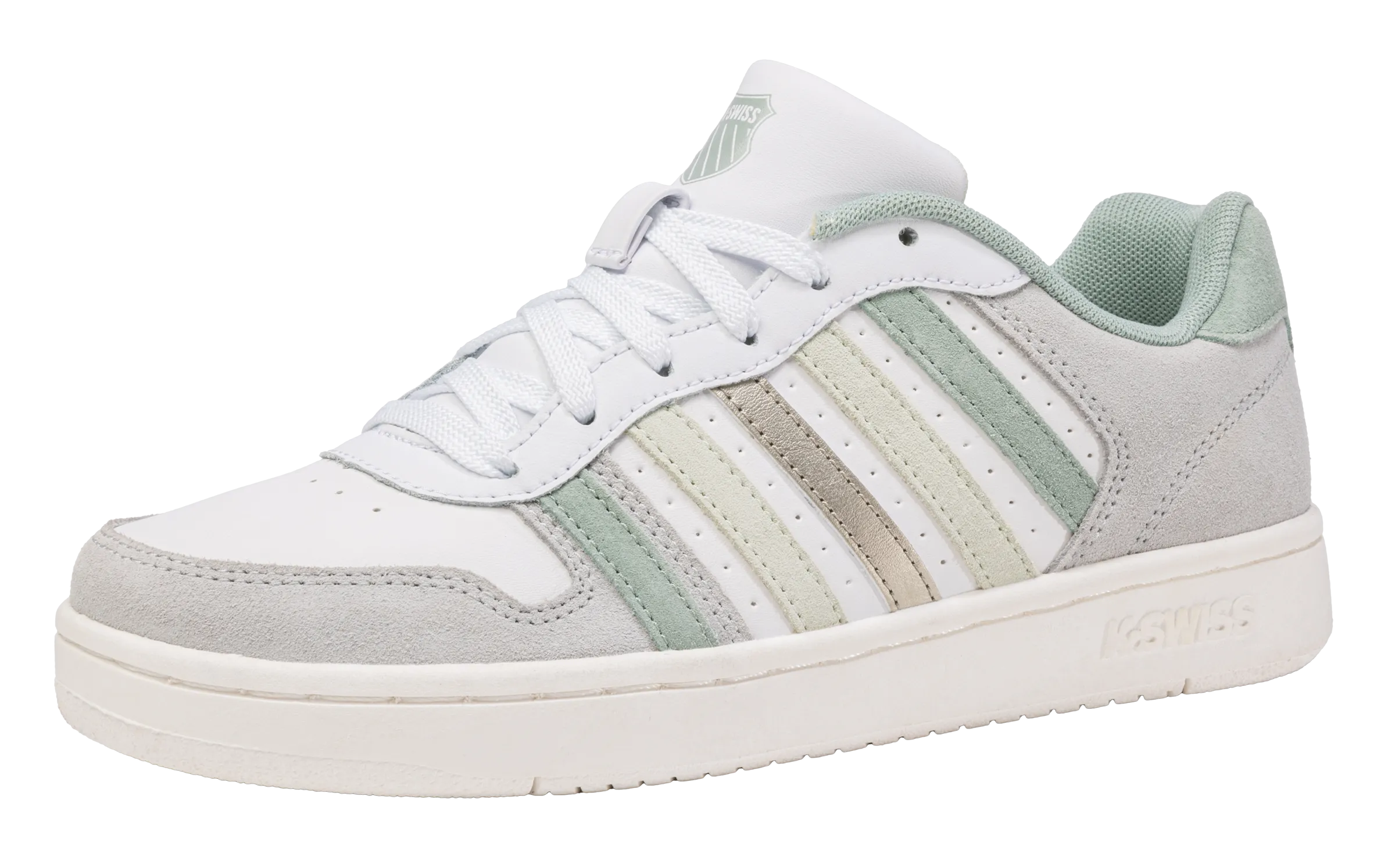 K.SWISS 86931-133-M | COURT PALISADES | WHITE-CANARY GREEN-FROSTY GREEN-CHAMPAGNE GOLD