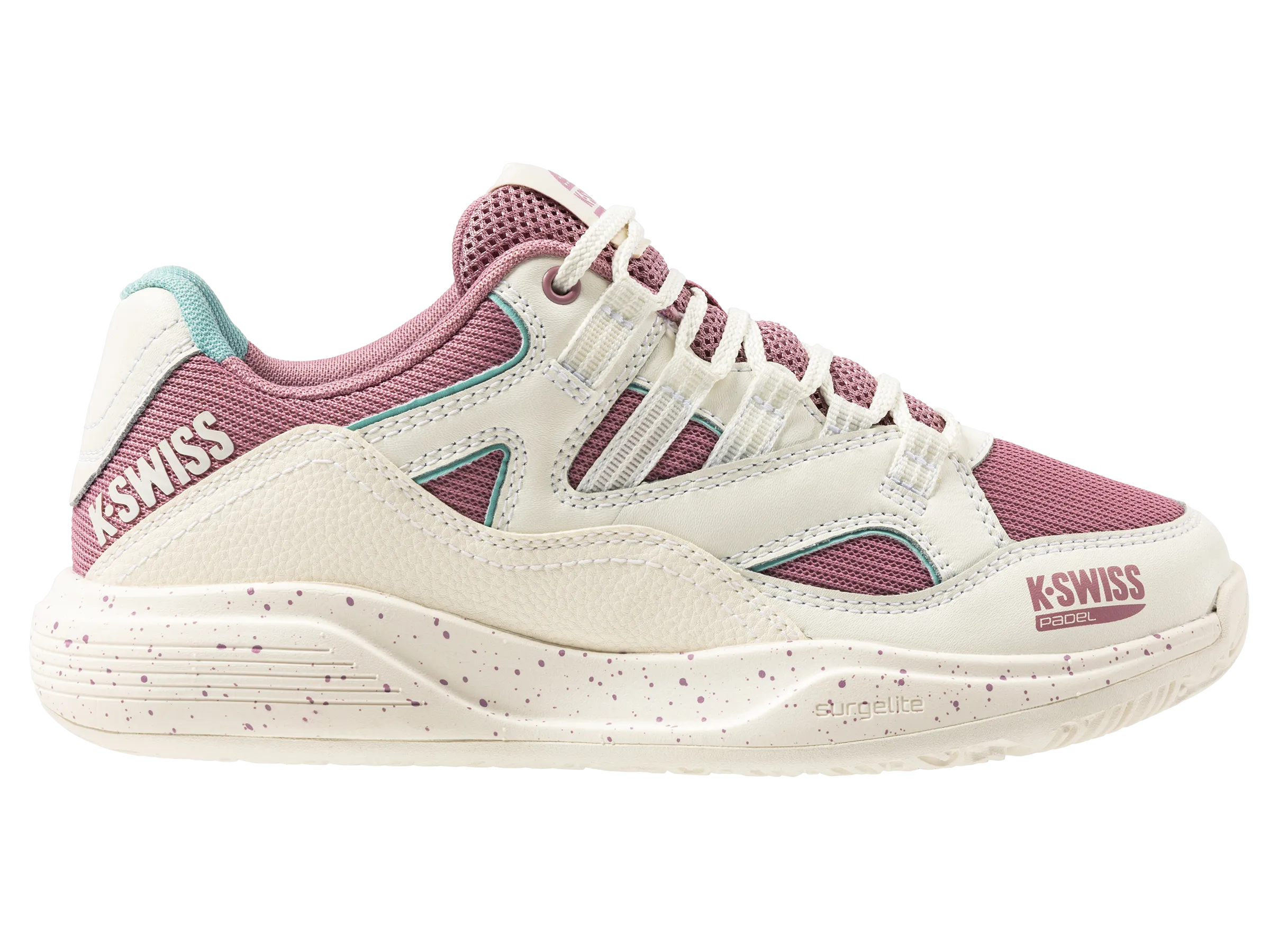 K.SWISS 94435-966-M | TURA TEAM PADEL | SNOW WHITE/LILAS/PASTEL TURQUOISE