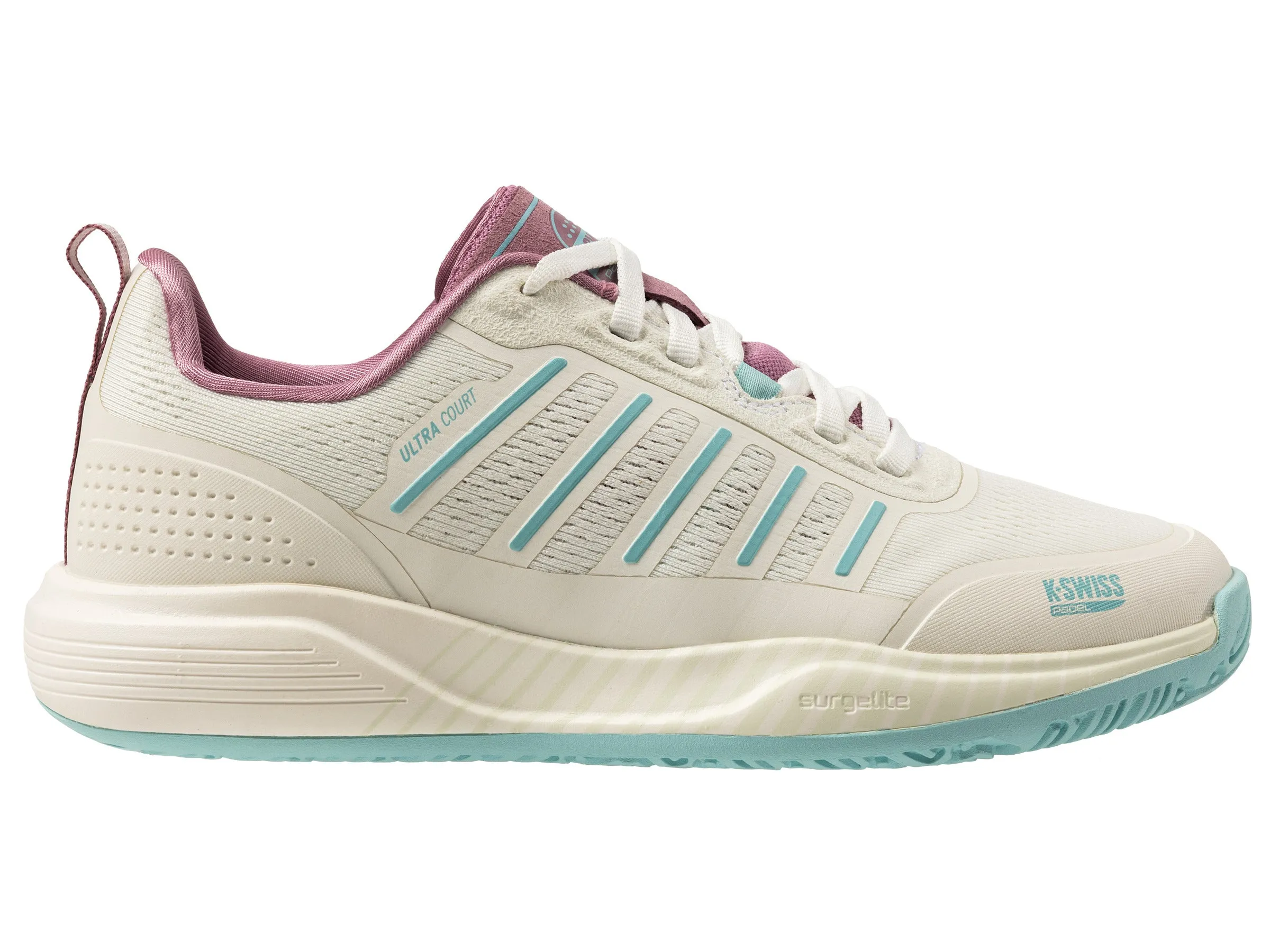 K.SWISS 94436-970-M | ULTRA COURT PADEL | WHITE/LILAS/PASTEL TURQUOISE