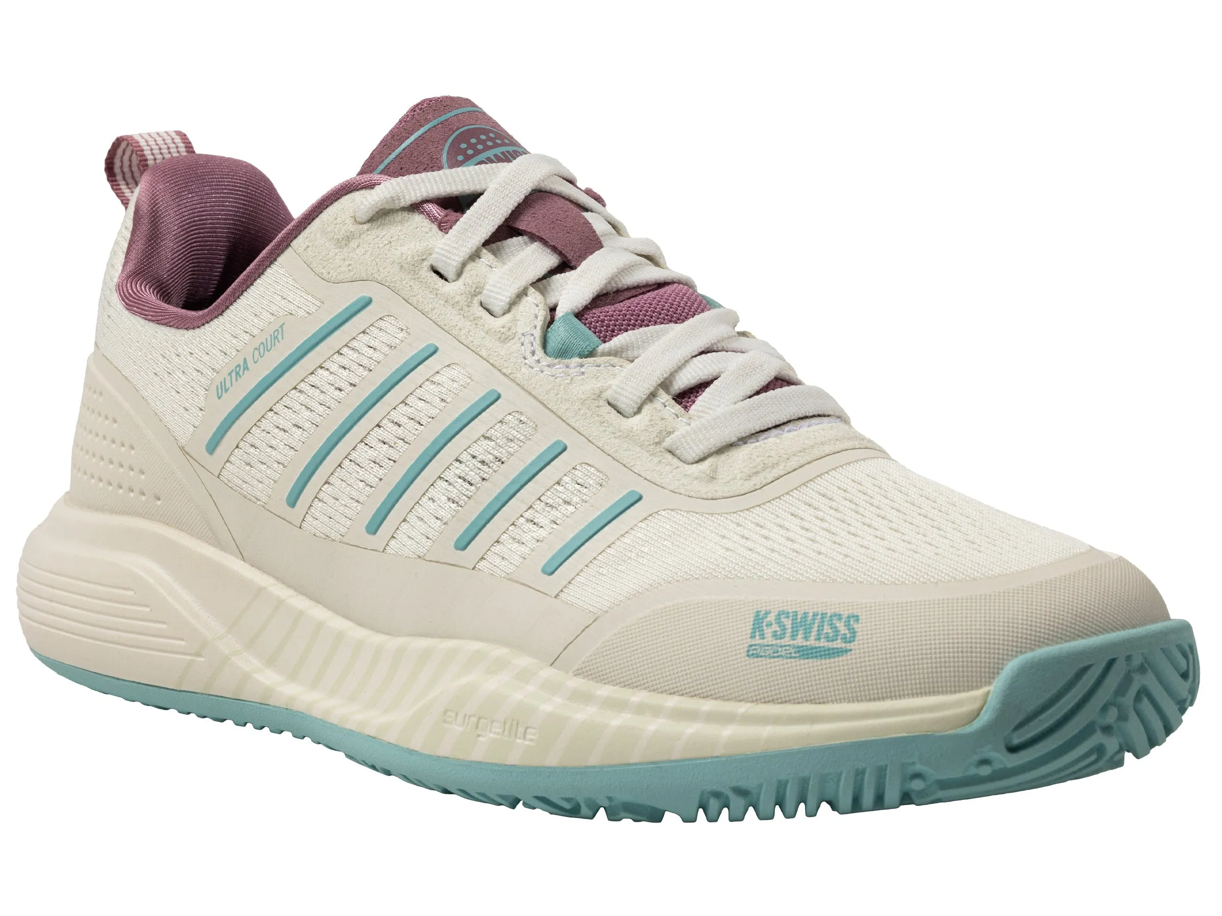 K.SWISS 94436-970-M | ULTRA COURT PADEL | WHITE/LILAS/PASTEL TURQUOISE