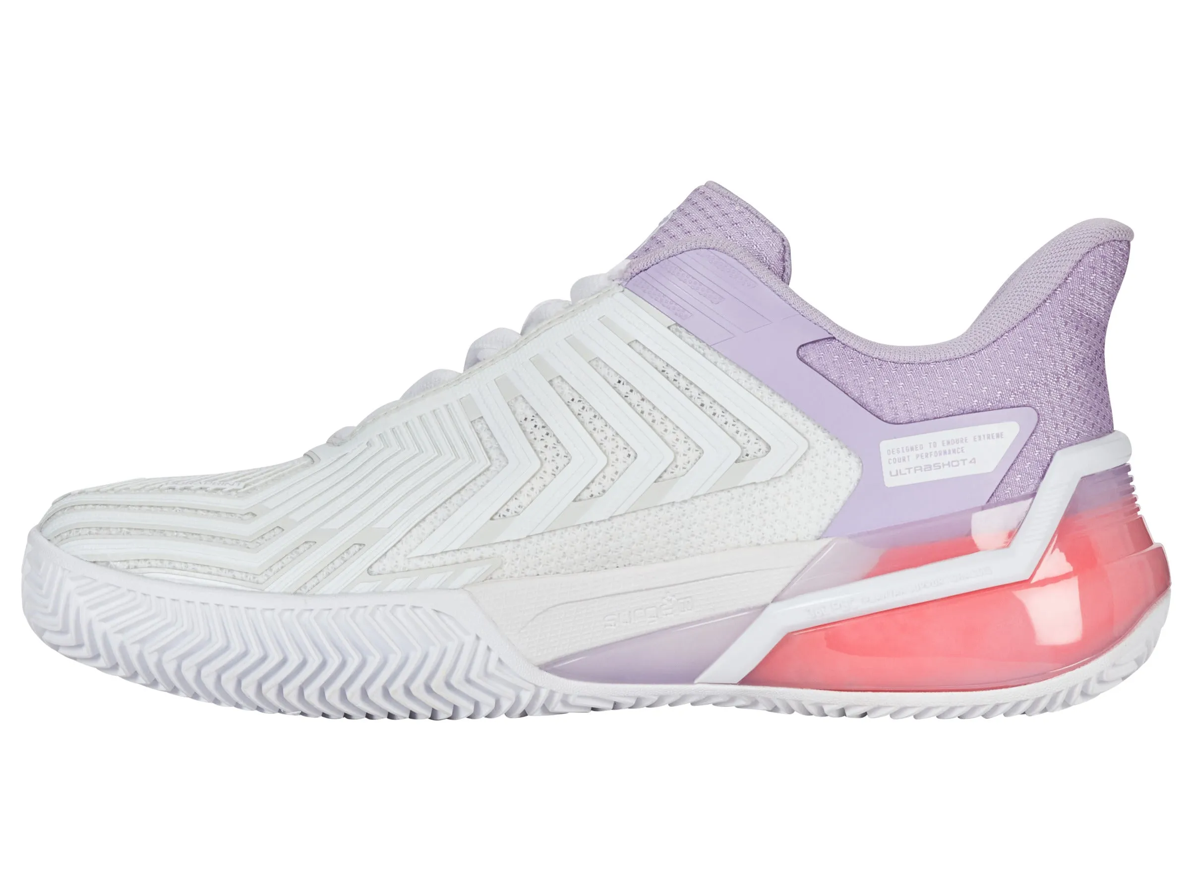 K.SWISS 94438-182-M | ULTRASHOT 4 CLAY | WHITE/ORCHID PETAL/NEON BLAZE