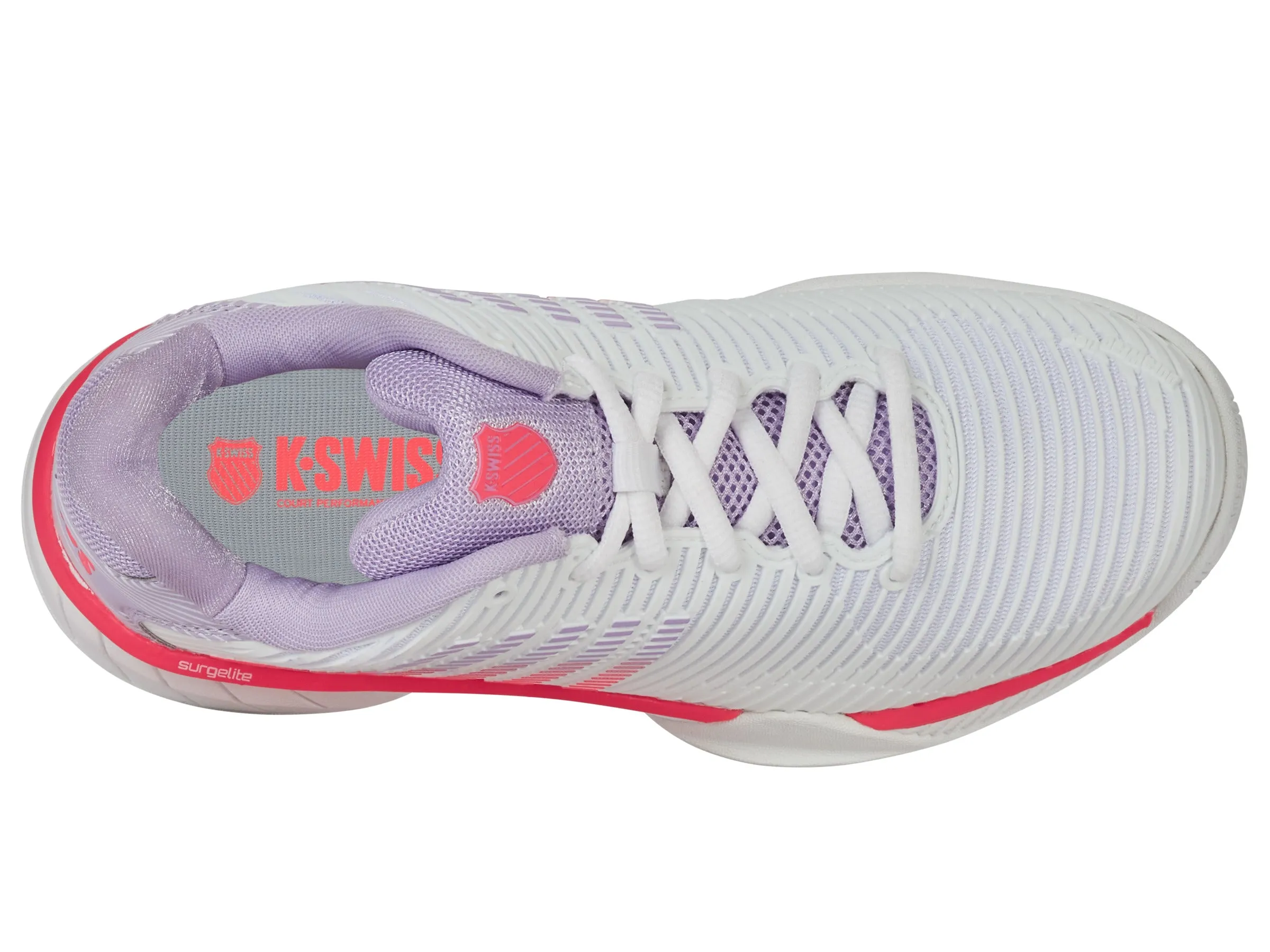 K.SWISS 96613-182-M | HYPERCOURT EXPRESS 2 | WHITE/ORCHID PETAL/NEON BLAZE