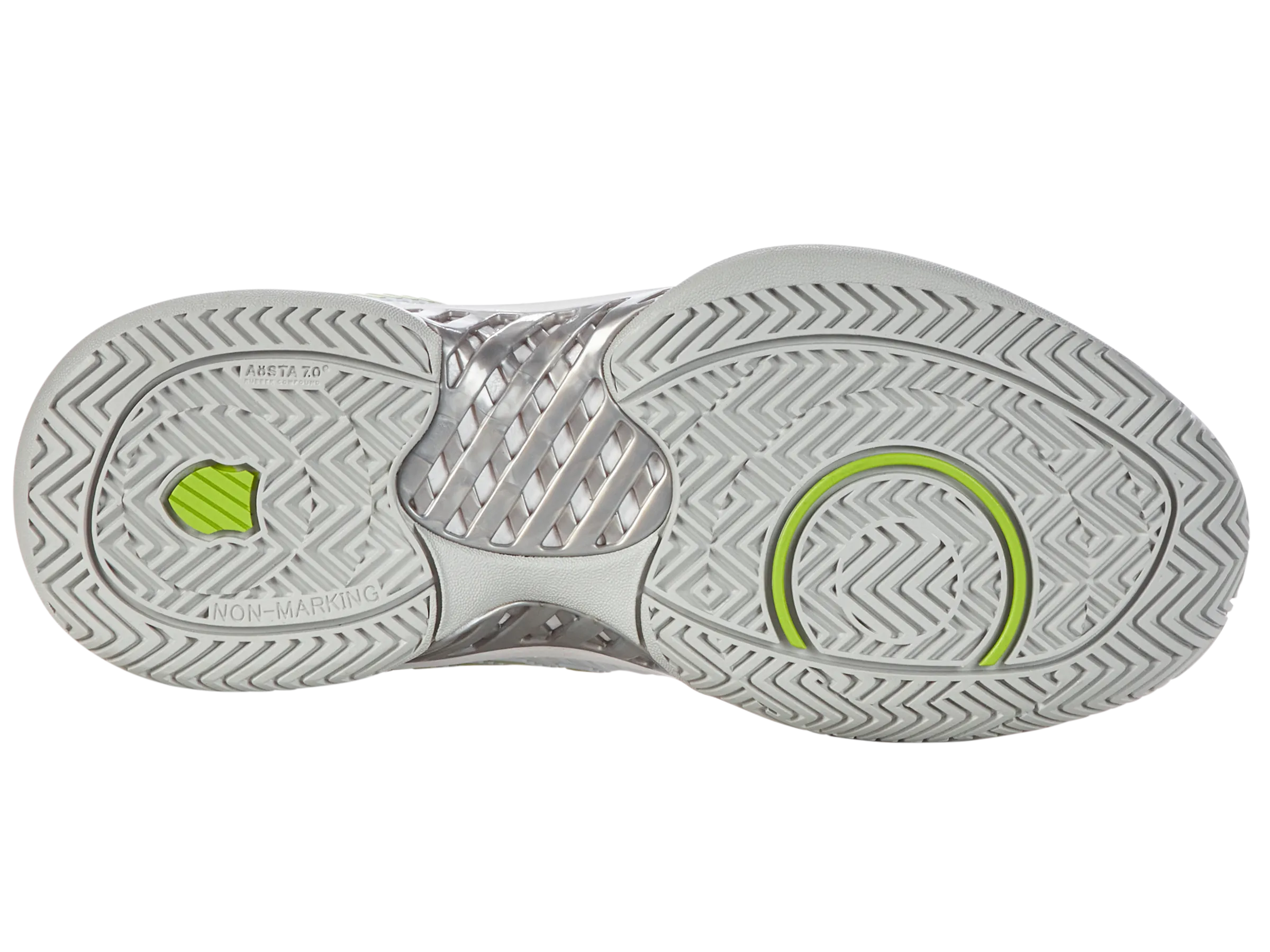 K.SWISS 96613-956-M | HYPERCOURT EXPRESS 2 | WHITE/GRAY VIOLET/LIME GREEN