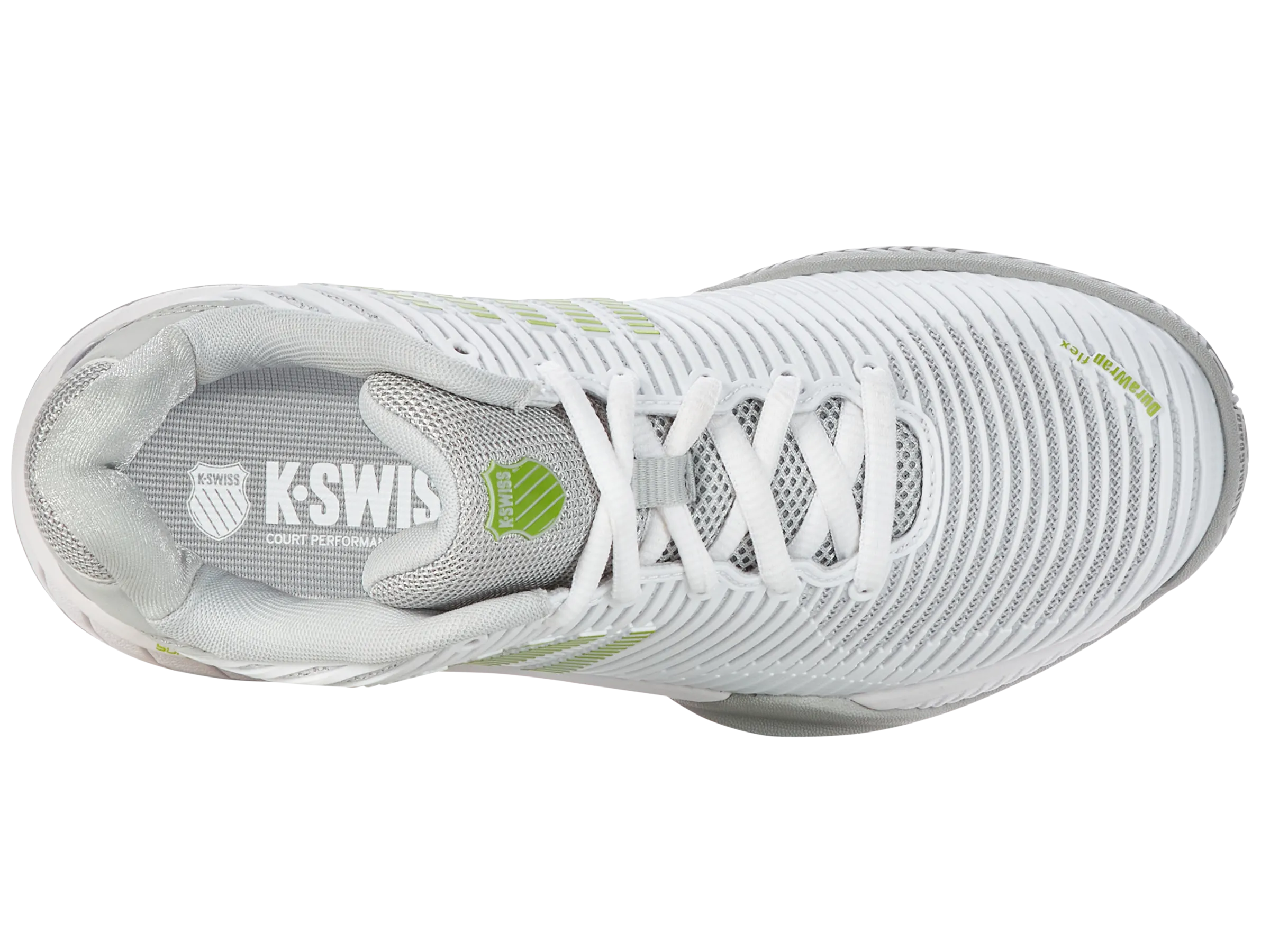K.SWISS 96613-956-M | HYPERCOURT EXPRESS 2 | WHITE/GRAY VIOLET/LIME GREEN