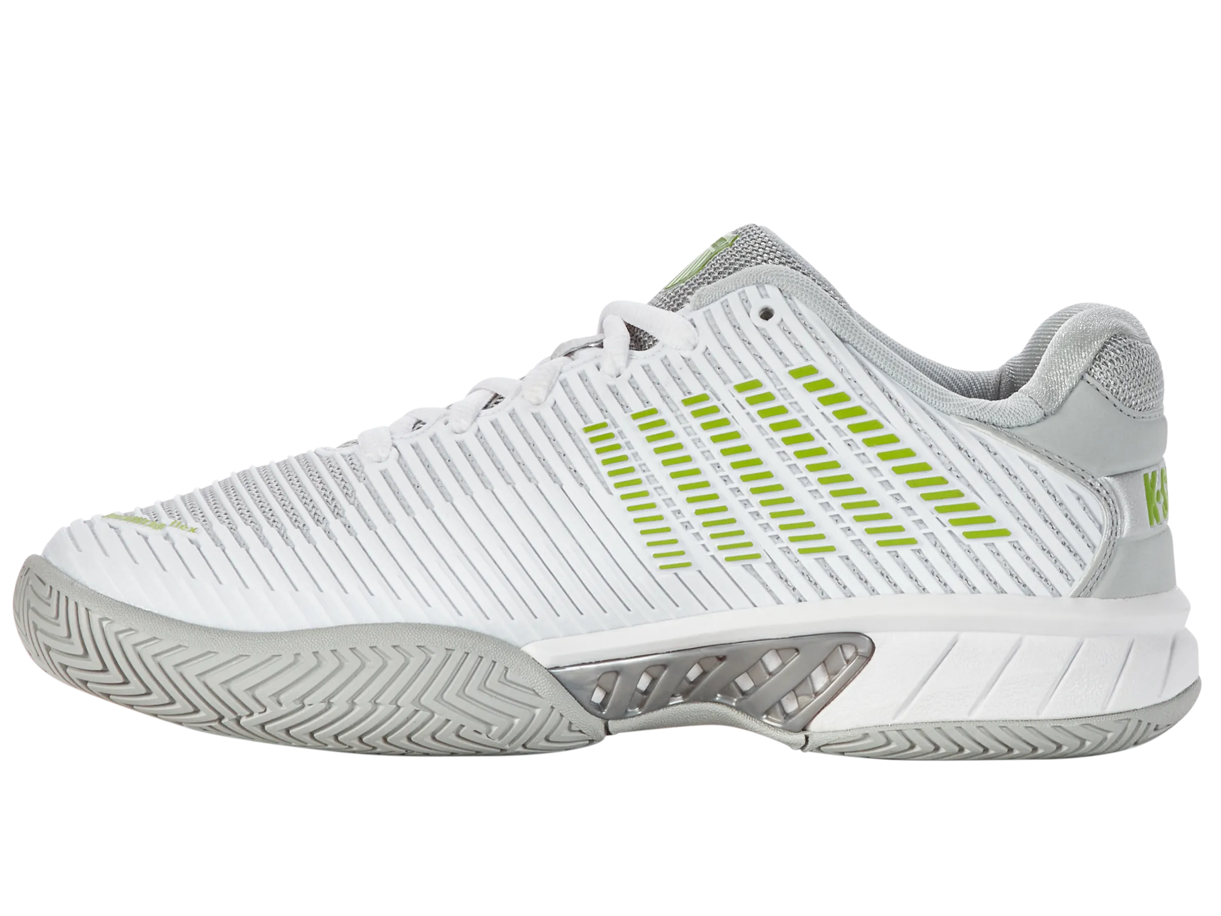 K.SWISS 96613-956-M | HYPERCOURT EXPRESS 2 | WHITE/GRAY VIOLET/LIME GREEN