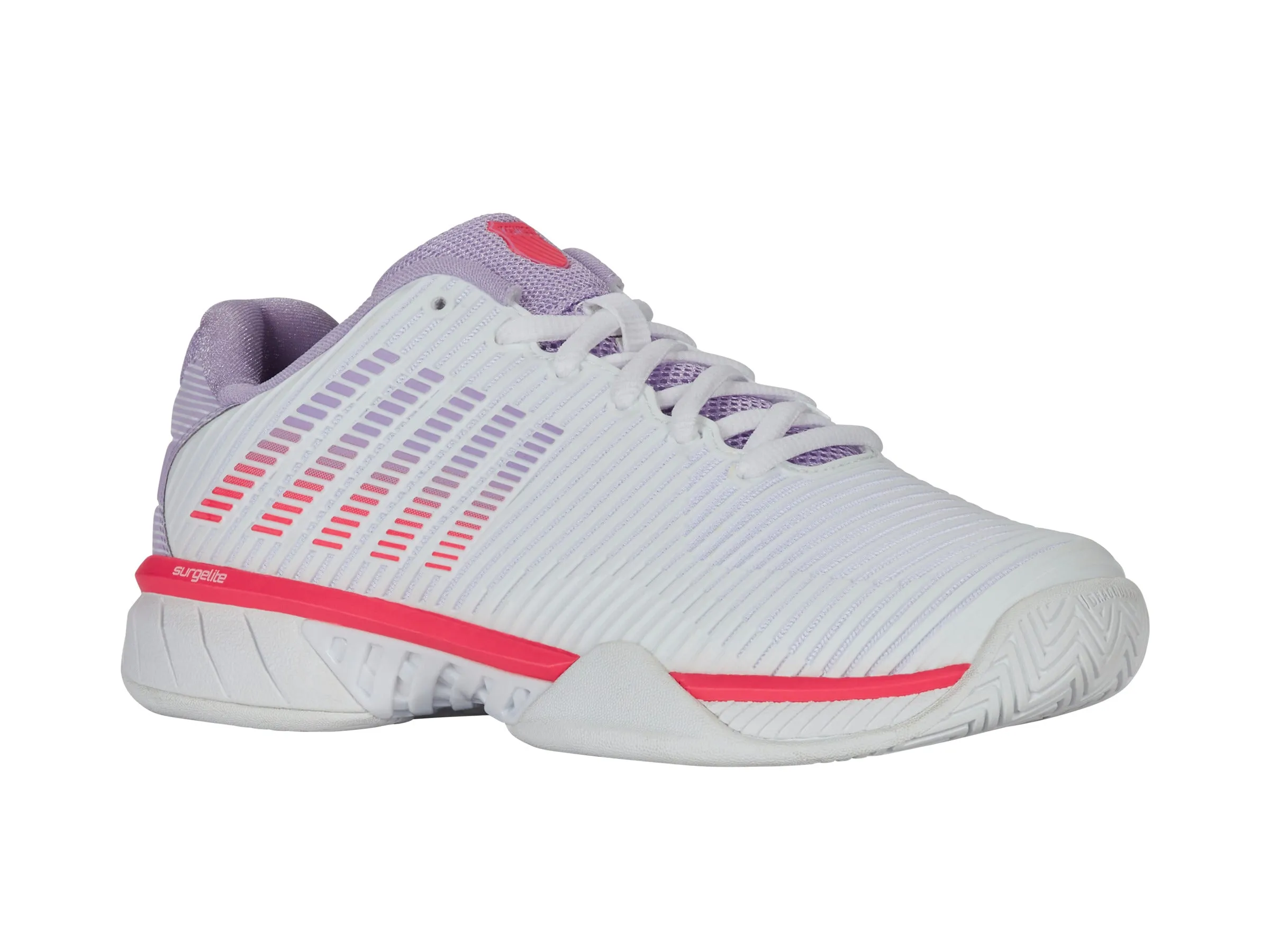 K.SWISS 96807-182-W | HYPERCOURT EXPRESS 2-WIDE | WHITE/ORCHID PETAL/NEON BLAZE
