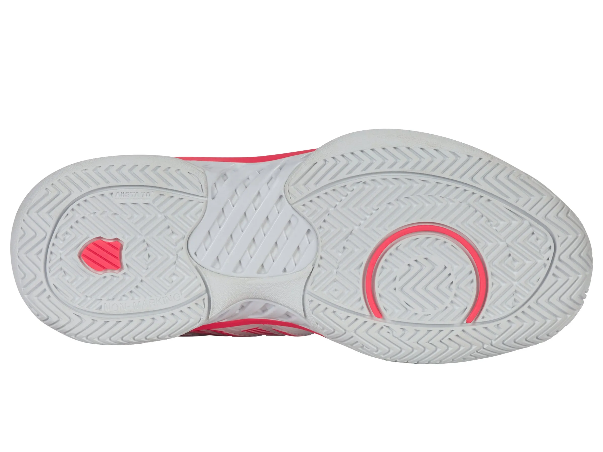 K.SWISS 96807-182-W | HYPERCOURT EXPRESS 2-WIDE | WHITE/ORCHID PETAL/NEON BLAZE
