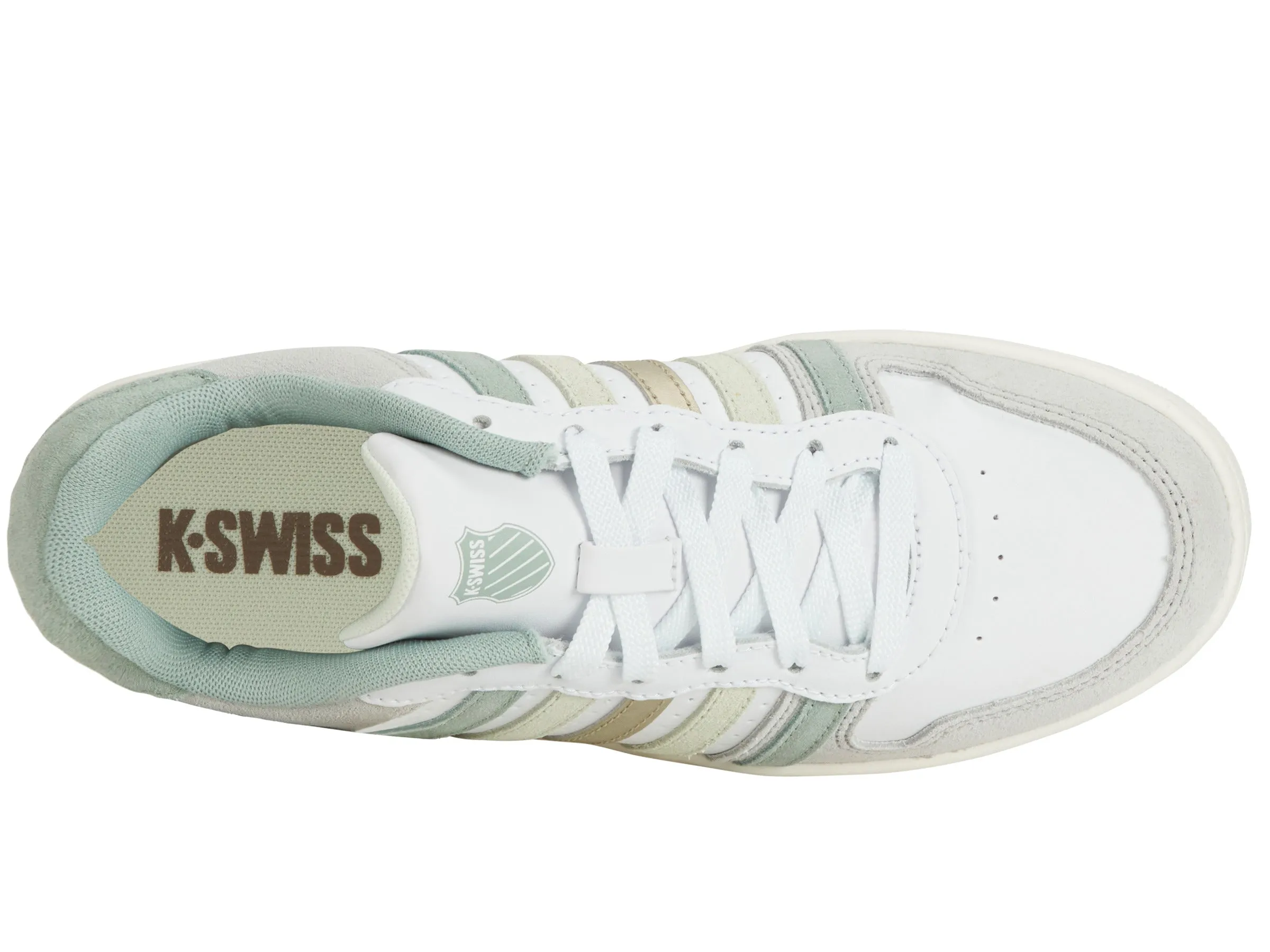 K.SWISS 96931-133-M | COURT PALISADES | WHITE/CANARY GREEN/FROSTY GREEN/CHAMPAGNE GOLD