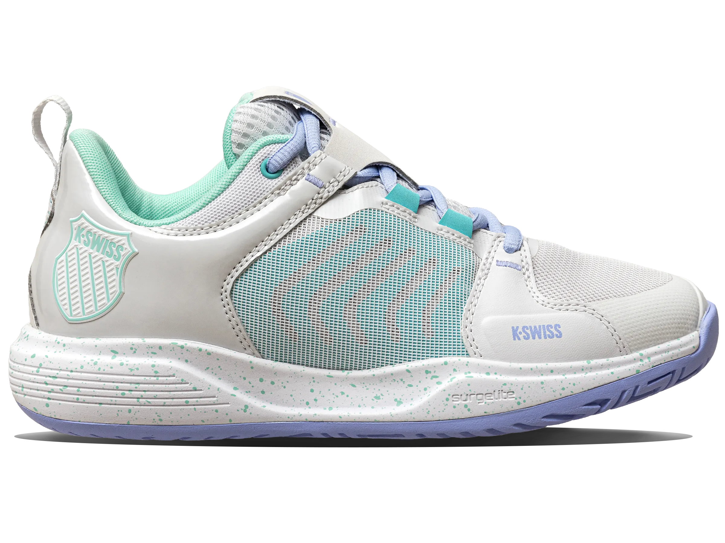 K.SWISS 97395-095-M | ULTRASHOT TEAM | NIMBUS CLOUD/NEON PURPLE/NEON TEAL
