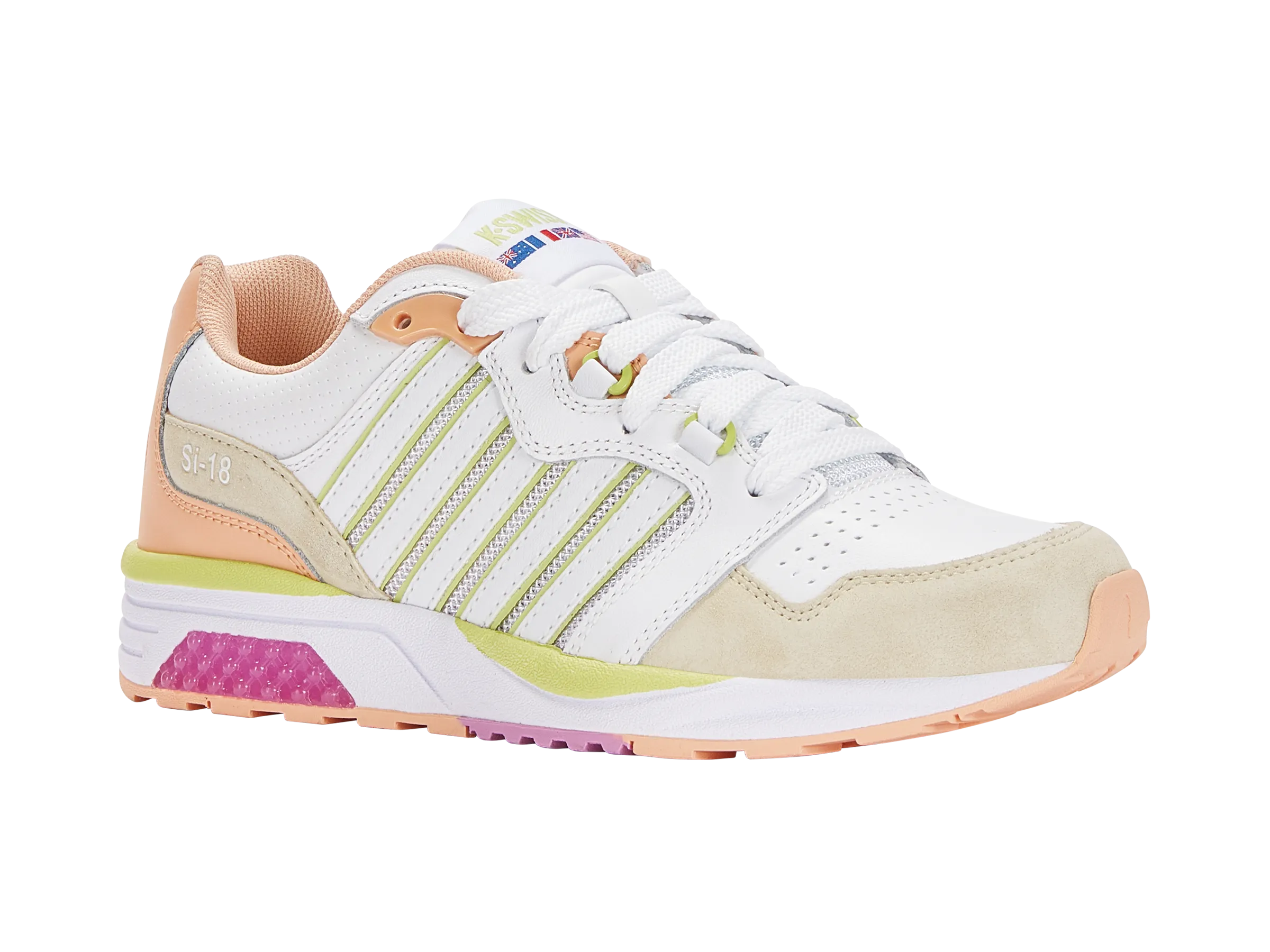 K.SWISS 97920-185-M | SI-18 RANNELL | WHITE/ALMOST APRICOT/DAQUIRI GREEN