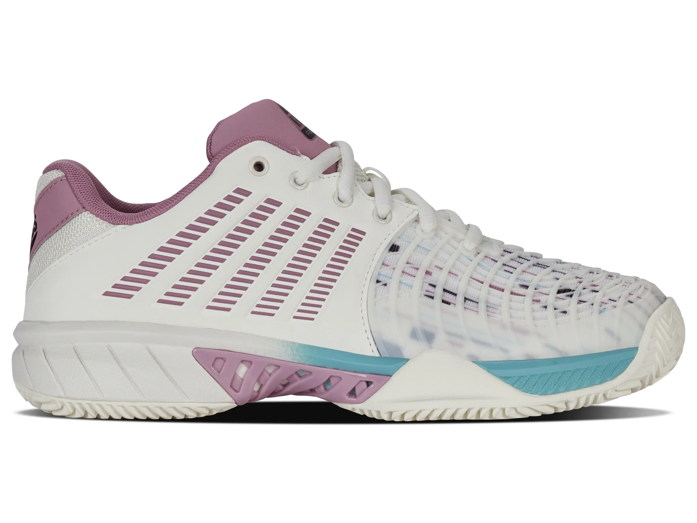 K.SWISS 98900-966-M | EXPRESS LIGHT 3 PADEL | SNOW WHITE/LILAS/PASTEL TURQUOISE