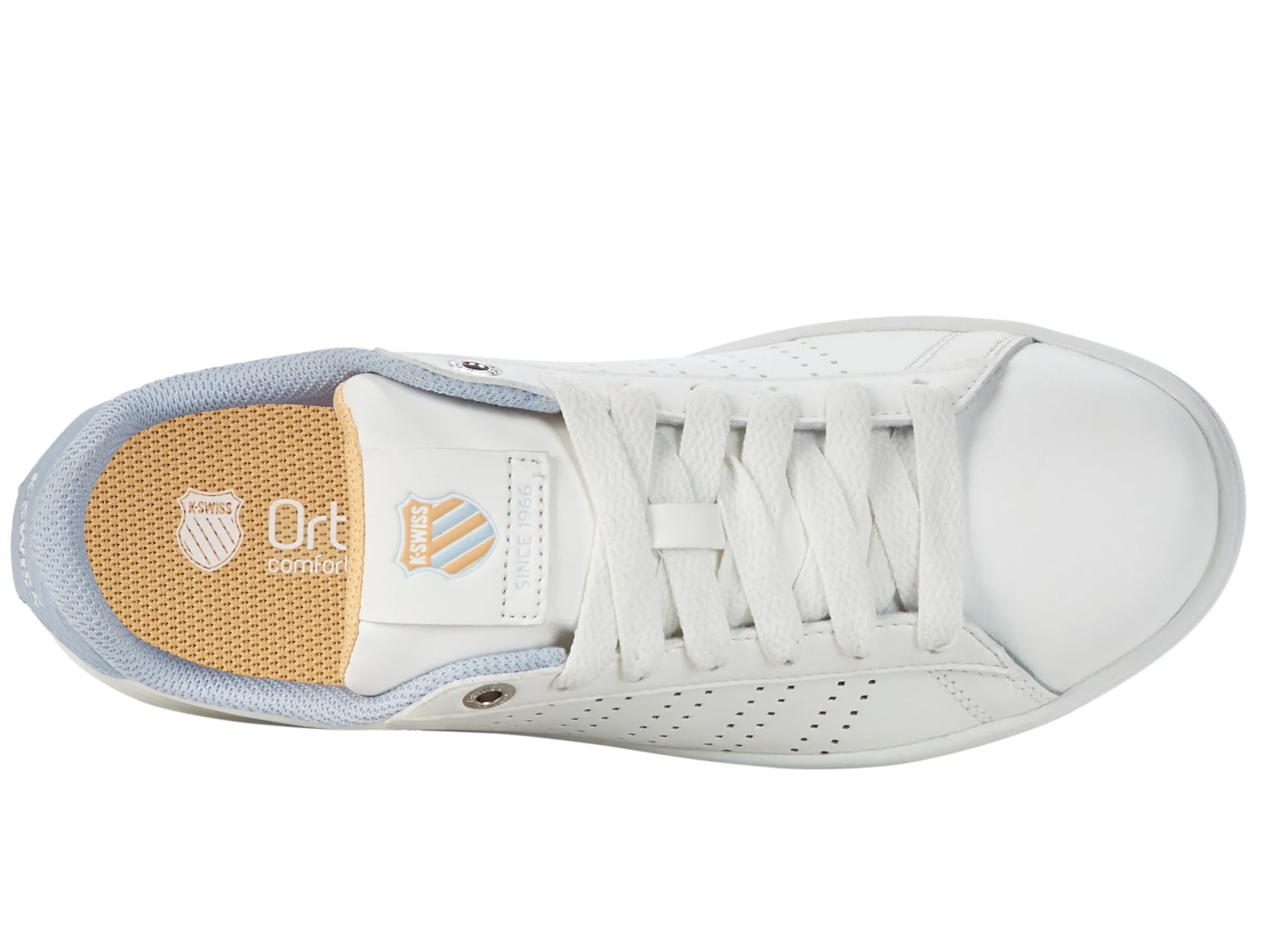 K.SWISS 99188-157-M | BASE COURT | BRILLIANT WHITE/HEATHER/PEACH FUZZ