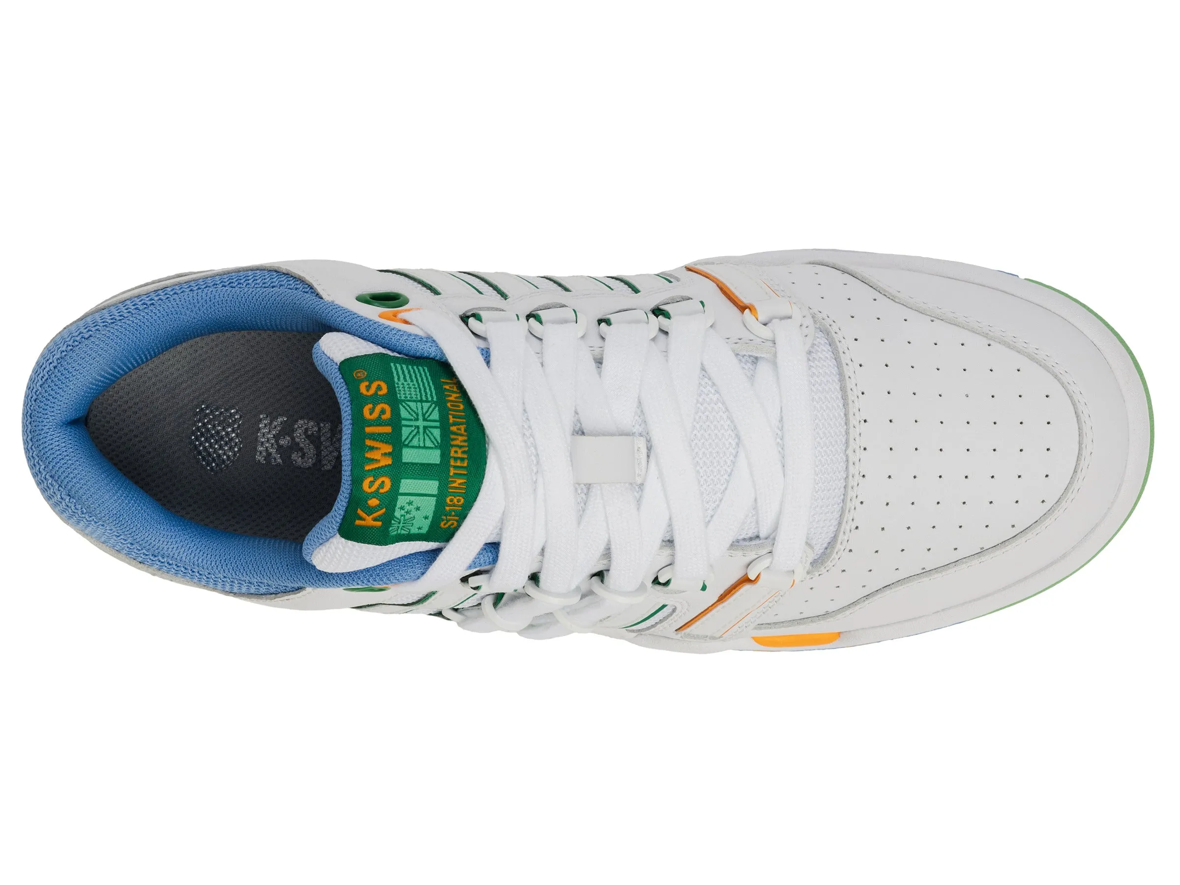 K.SWISS 99280-114-M | SI-18 | WHITE/LITTLE BOY BLUE/BRIGHT MARIGOLD/GREEN TABOUR