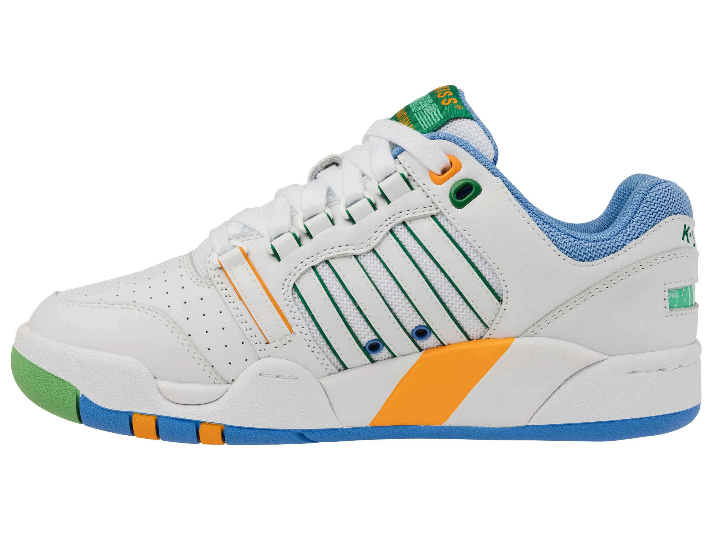 K.SWISS 99280-114-M | SI-18 | WHITE/LITTLE BOY BLUE/BRIGHT MARIGOLD/GREEN TABOUR