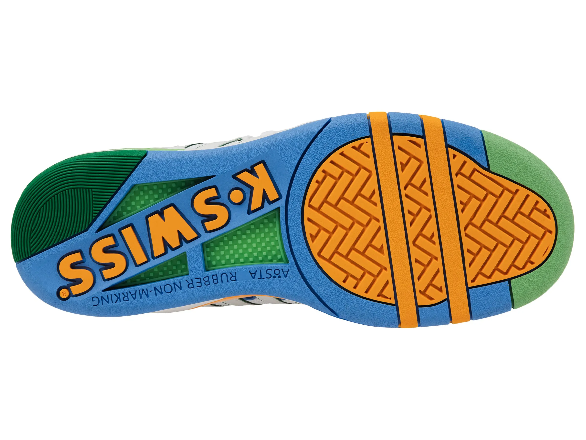 K.SWISS 99280-114-M | SI-18 | WHITE/LITTLE BOY BLUE/BRIGHT MARIGOLD/GREEN TABOUR