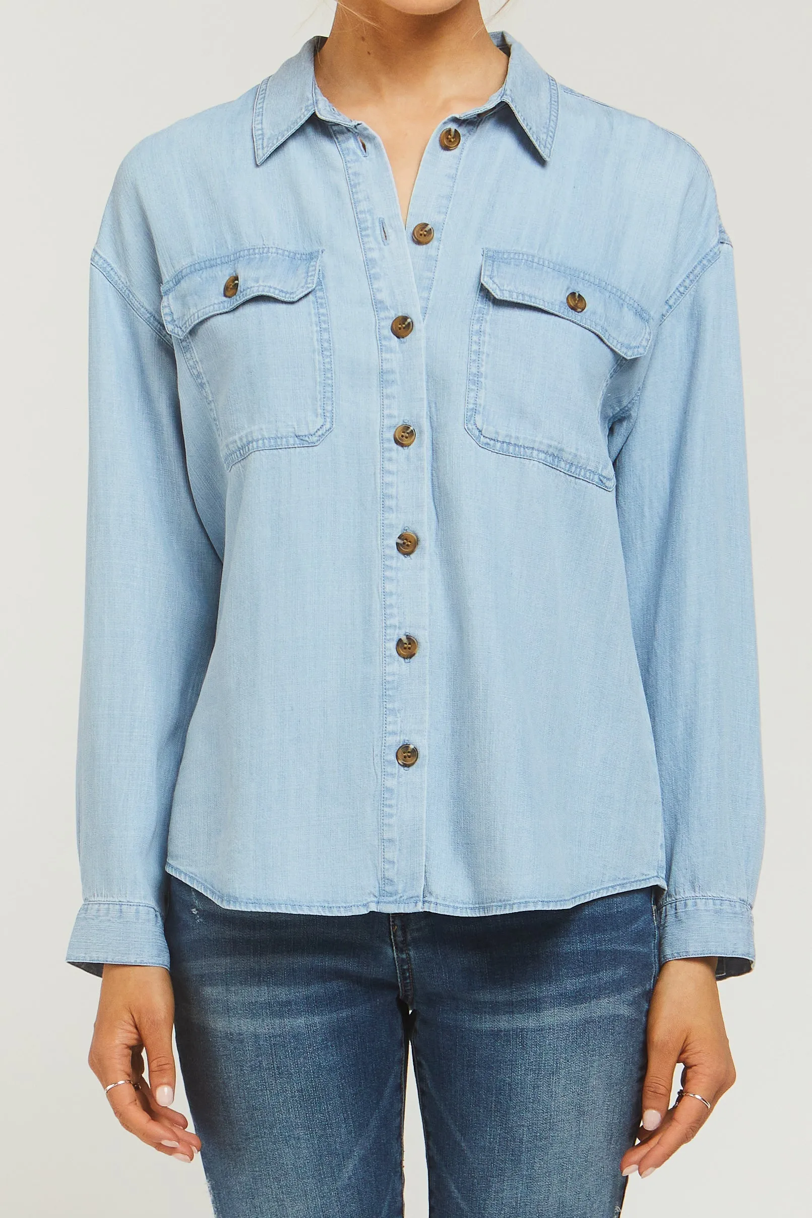 Luxury Feel Carmele Long Sleeve Button Down Shirt  Limited Stock!