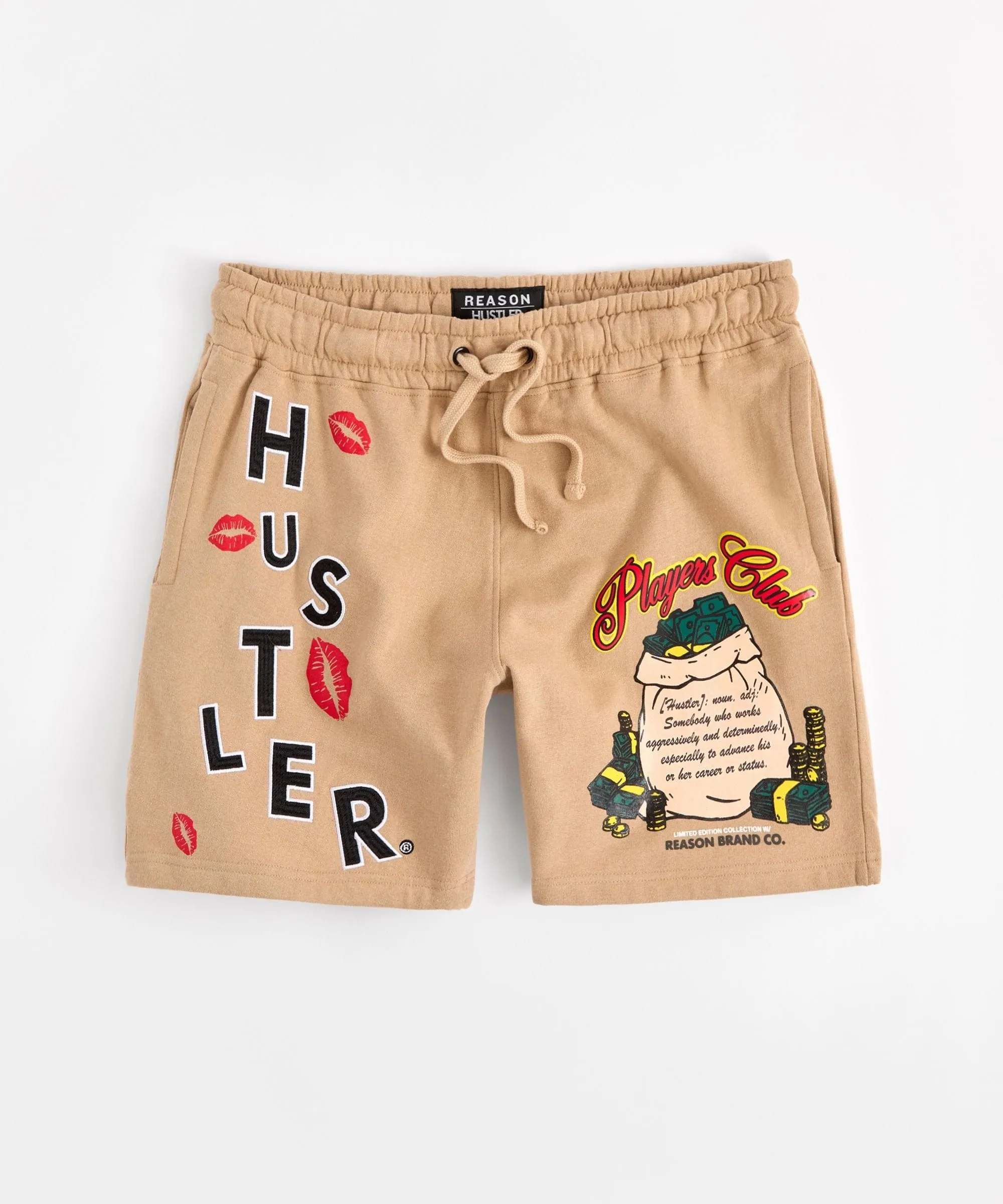 Luxury Feel Hustler Players Club Short - Clay  Ends Soon!