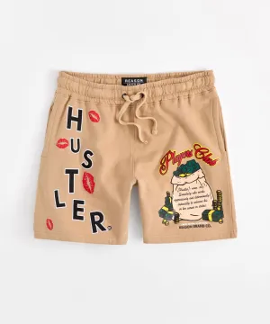 Luxury Feel Hustler Players Club Short - Clay  Ends Soon!