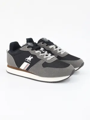 Men's Brand Logo Printed Sneakers,Grey/Black