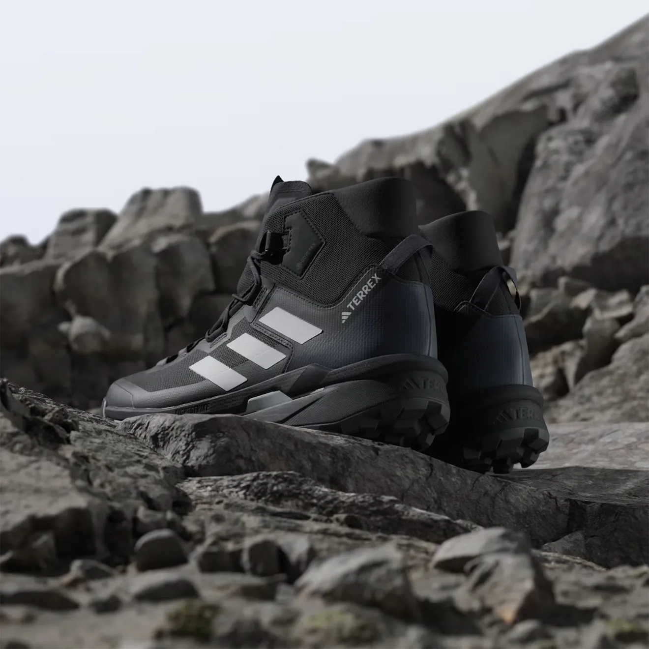 Premium Quality Adidas Terrex Skychaser Tech GORE-TEX Hiking Shoes Core Black / Grey  Limited Availability!