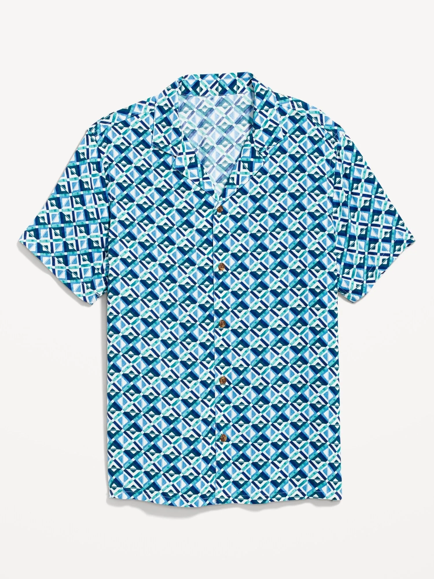 Short-Sleeve Printed Camp Shirt For Men