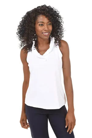 Solid UPF50  Ruffle Sleeveless Top