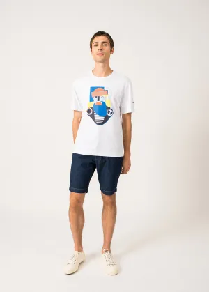 T-shirt marin Ben Graphic - en coton (BLANC/MULTICO)