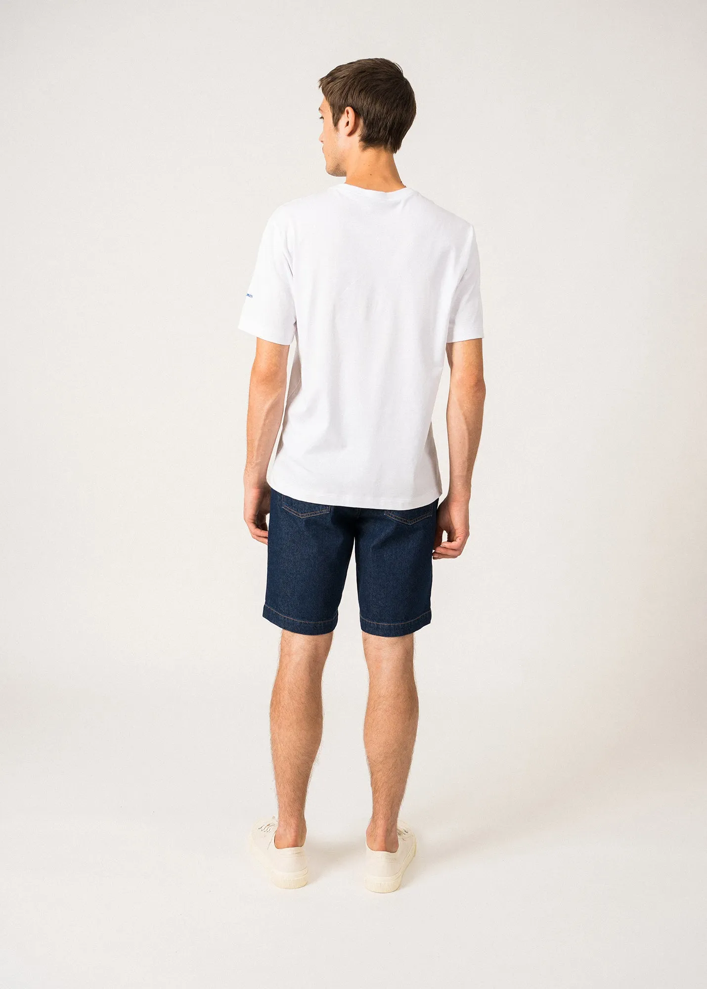 T-shirt marin Ben Graphic - en coton (BLANC/MULTICO)