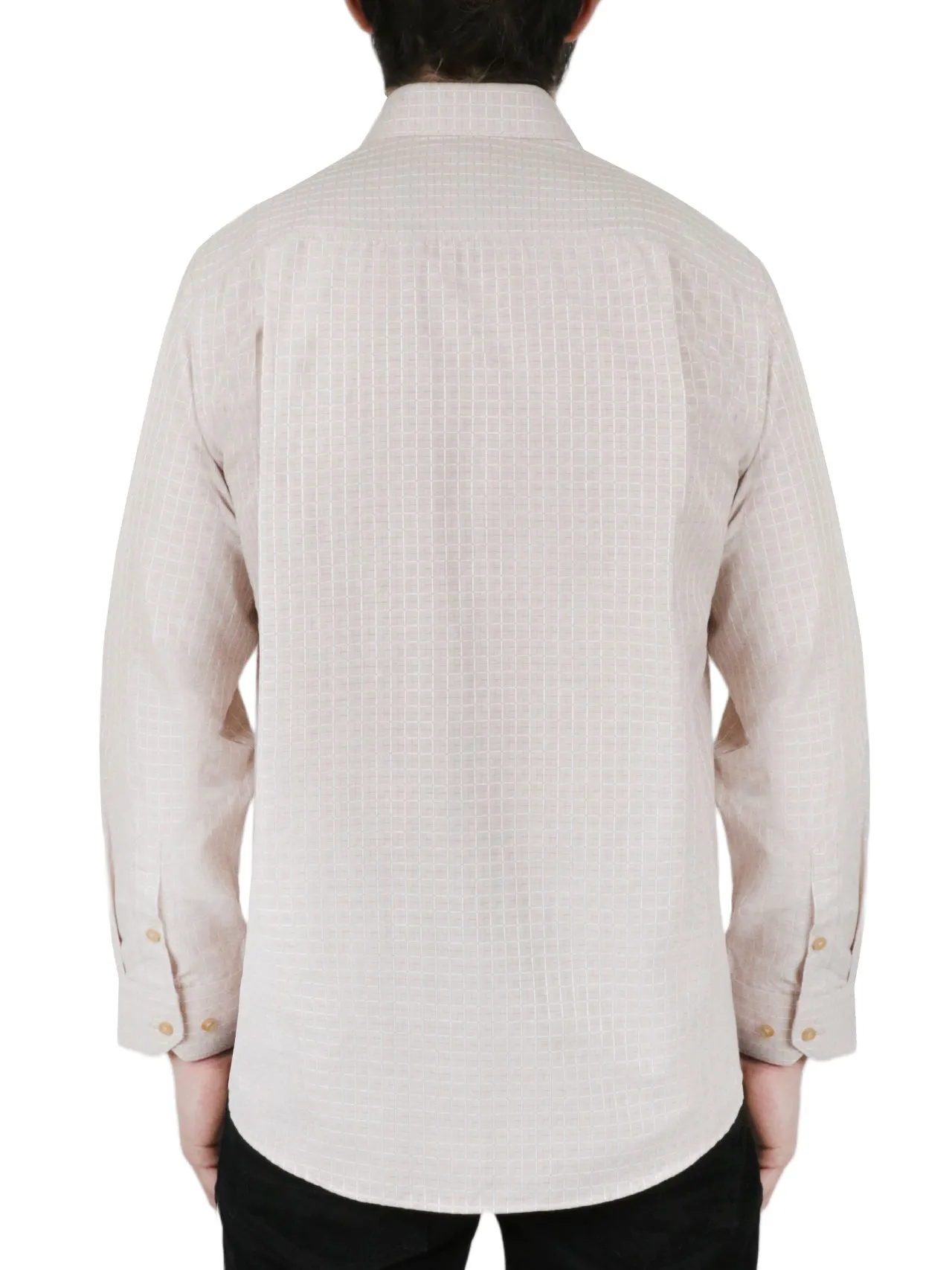 Top Rated Cream Windowpane Checkered Dress Shirt  Today Only!