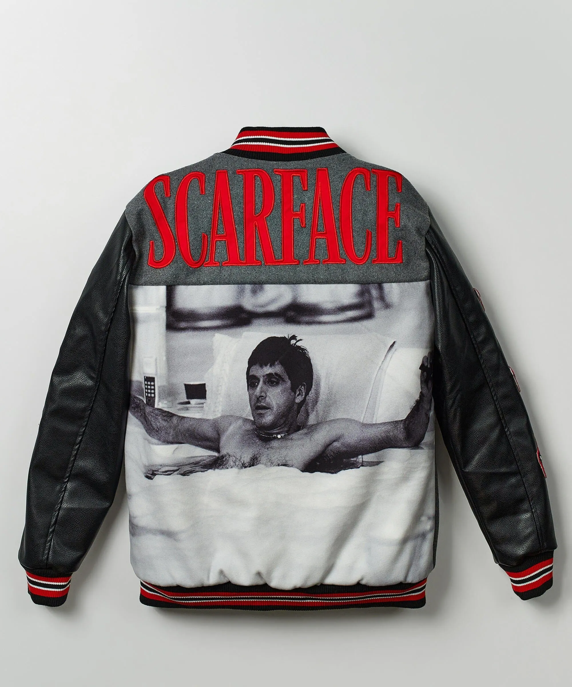 Top Rated Scarface the World Varsity Jacket - Black and Grey  Dont Miss Out!
