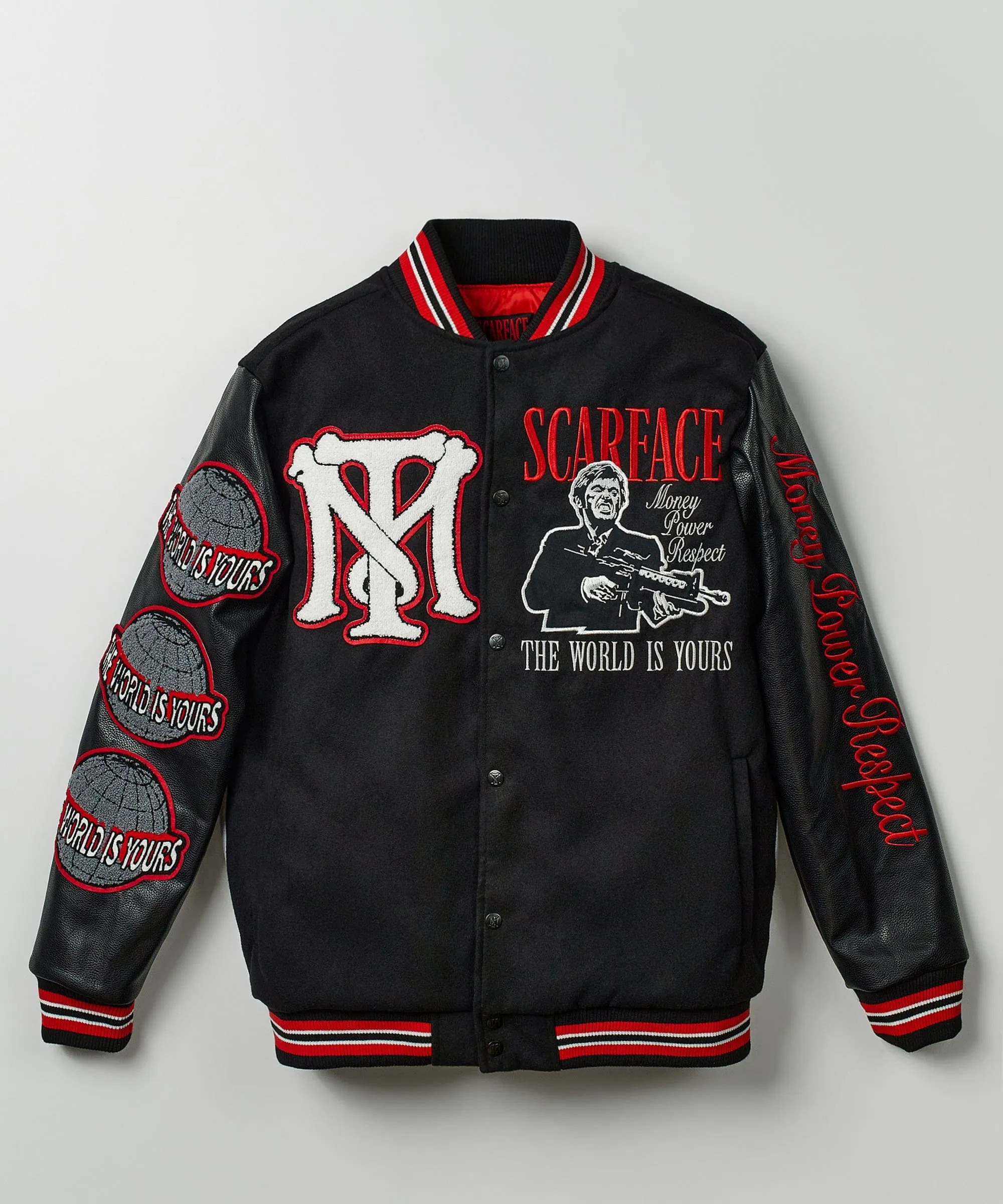 Trendy 2025 Scarface the World Varsity Jacket - Black  Almost Sold Out!
