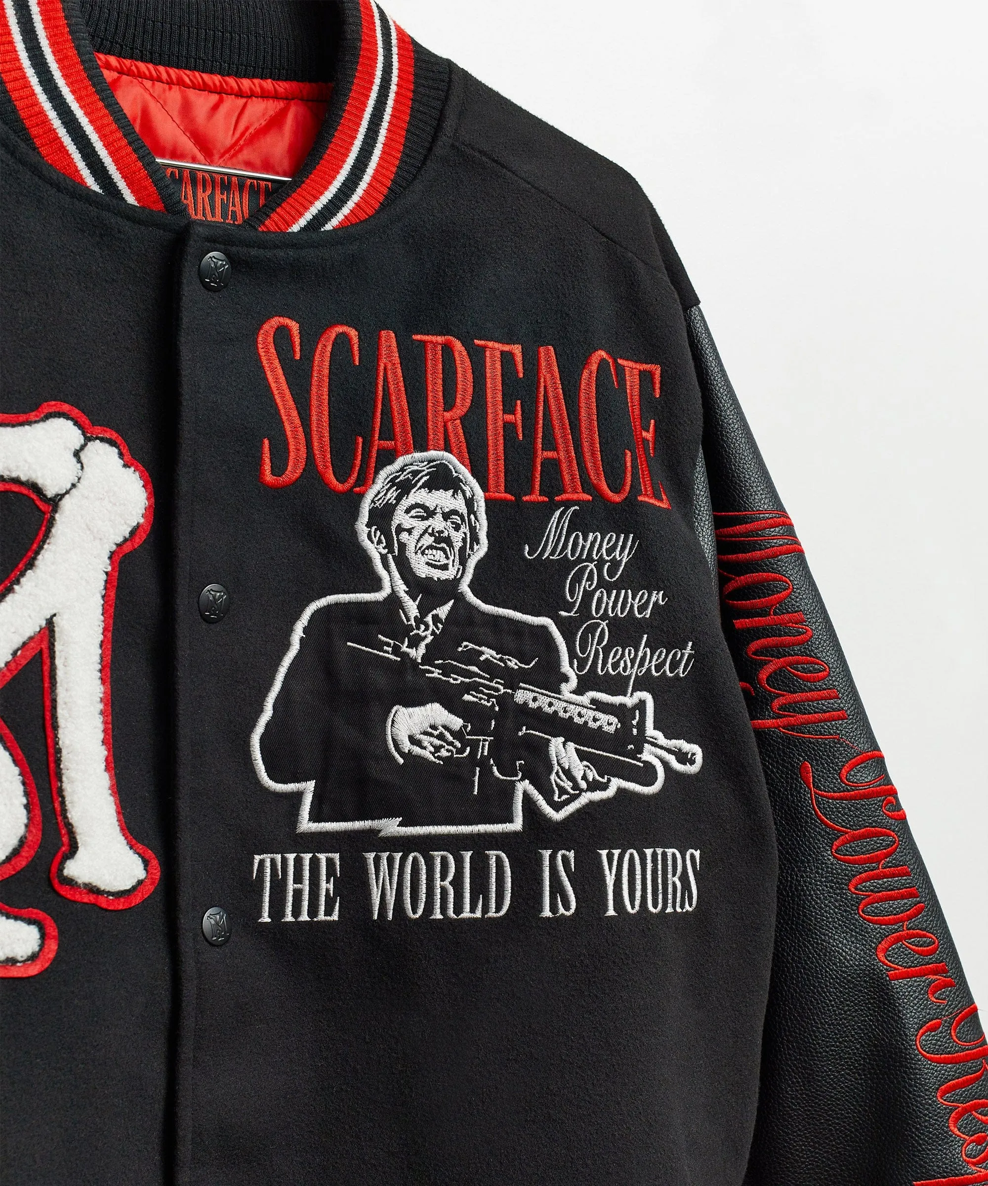 Trendy 2025 Scarface the World Varsity Jacket - Black  Almost Sold Out!