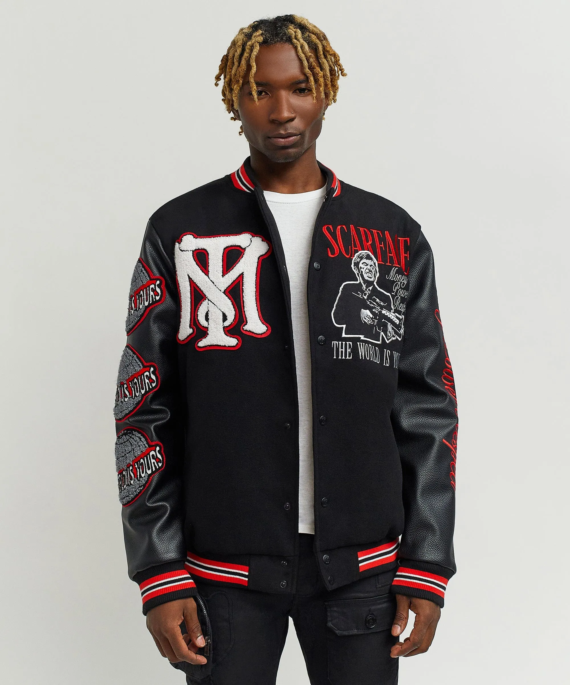 Trendy 2025 Scarface the World Varsity Jacket - Black  Almost Sold Out!