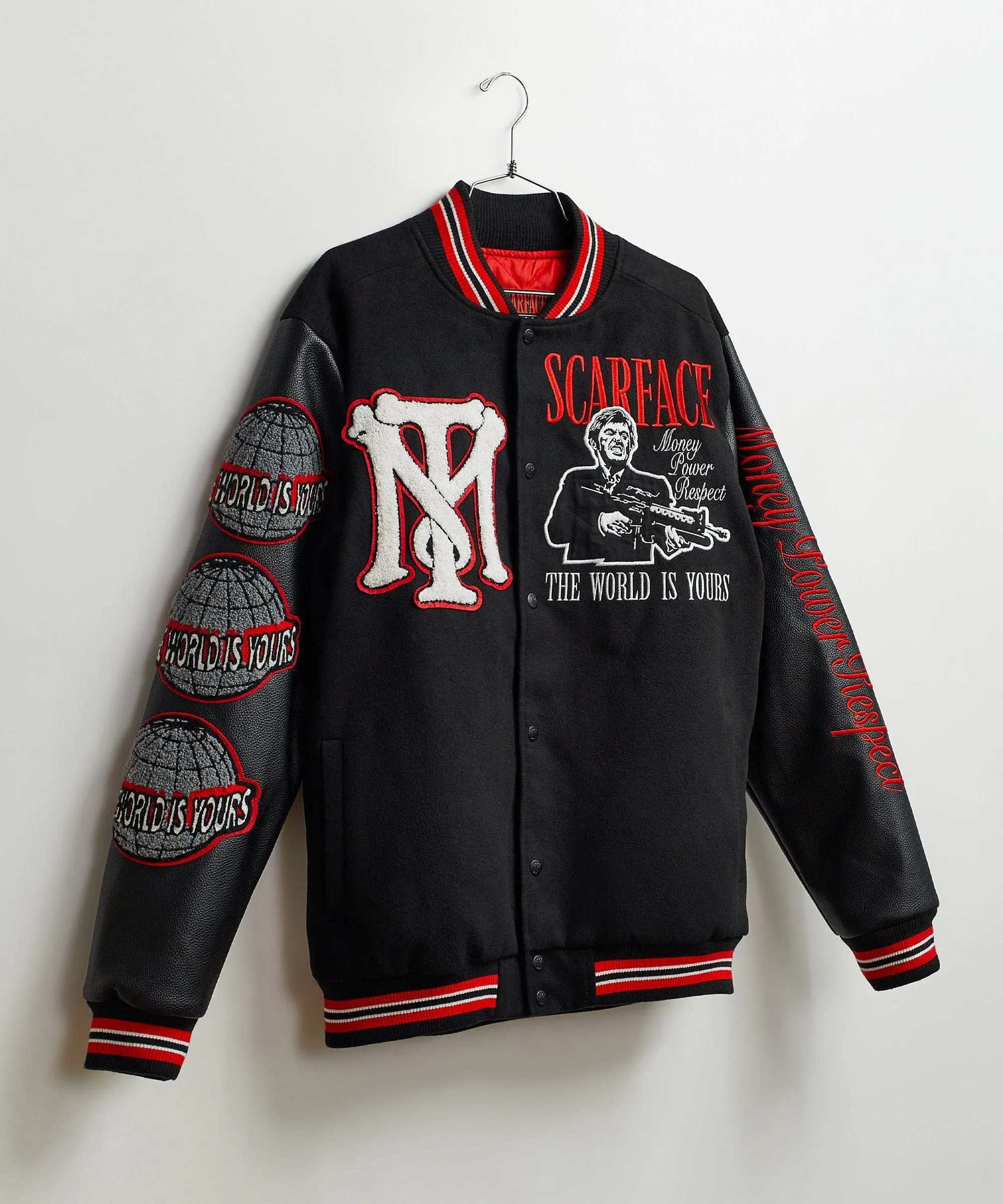 Trendy 2025 Scarface the World Varsity Jacket - Black  Almost Sold Out!