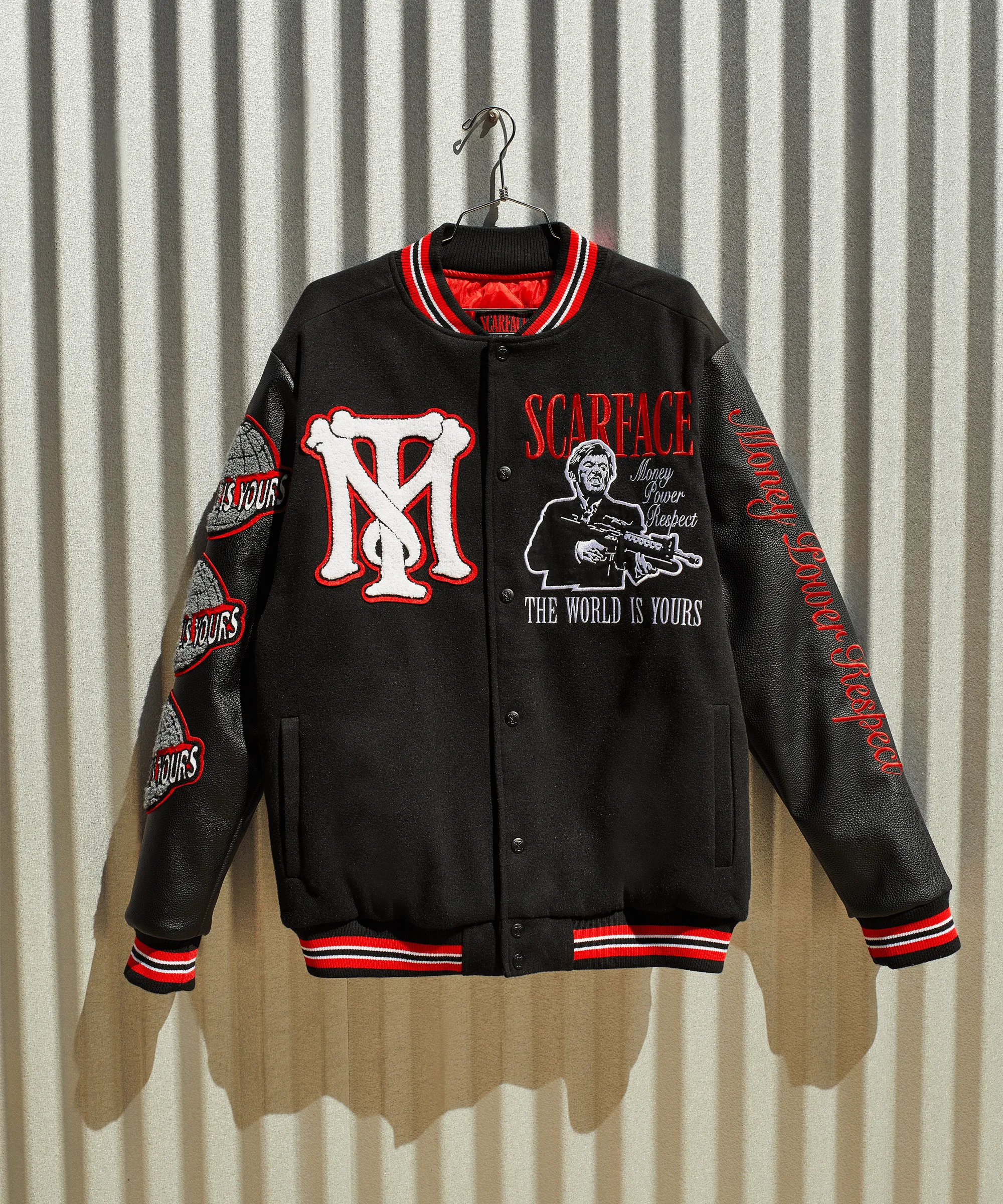 Trendy 2025 Scarface the World Varsity Jacket - Black  Almost Sold Out!