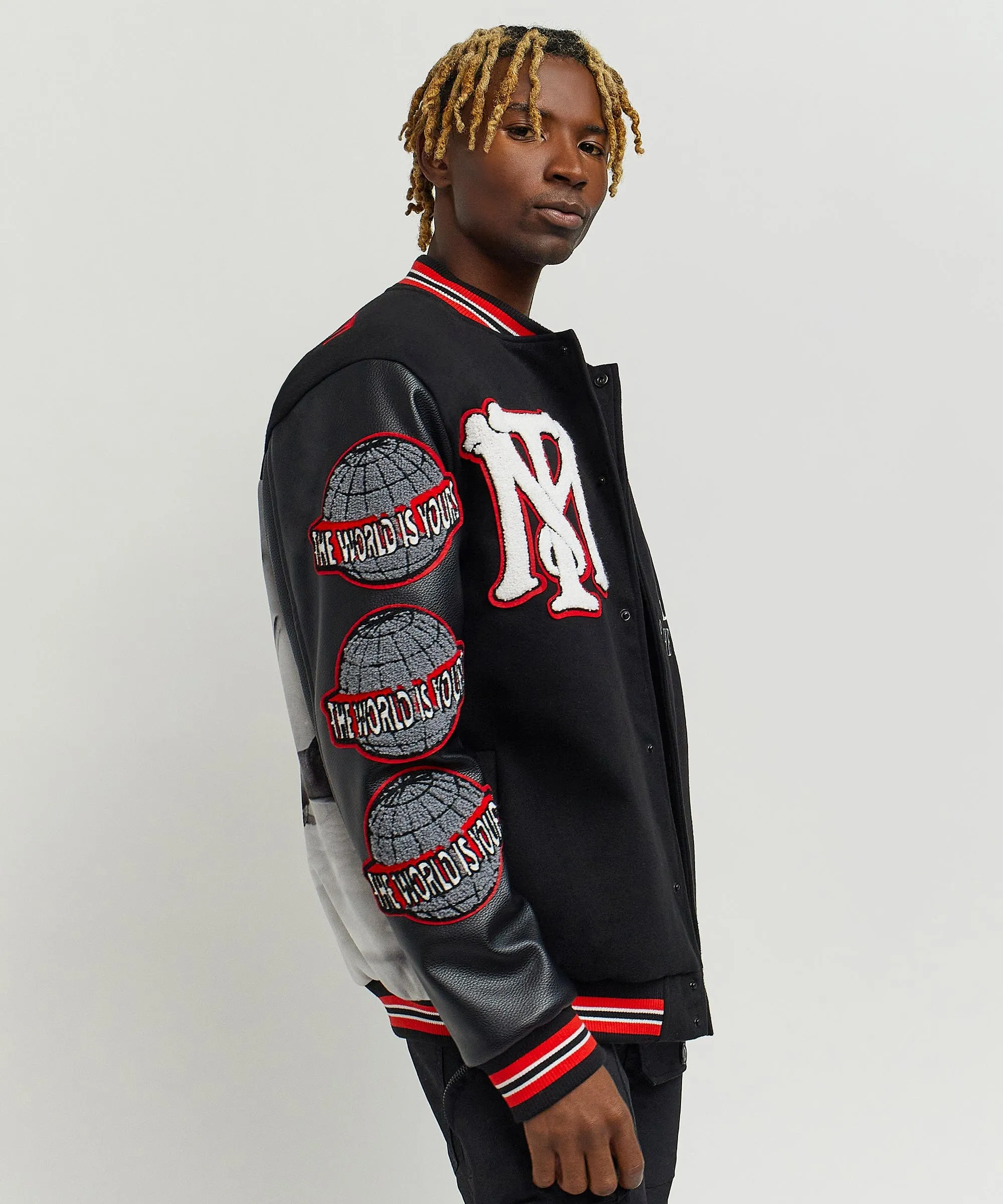 Trendy 2025 Scarface the World Varsity Jacket - Black  Almost Sold Out!