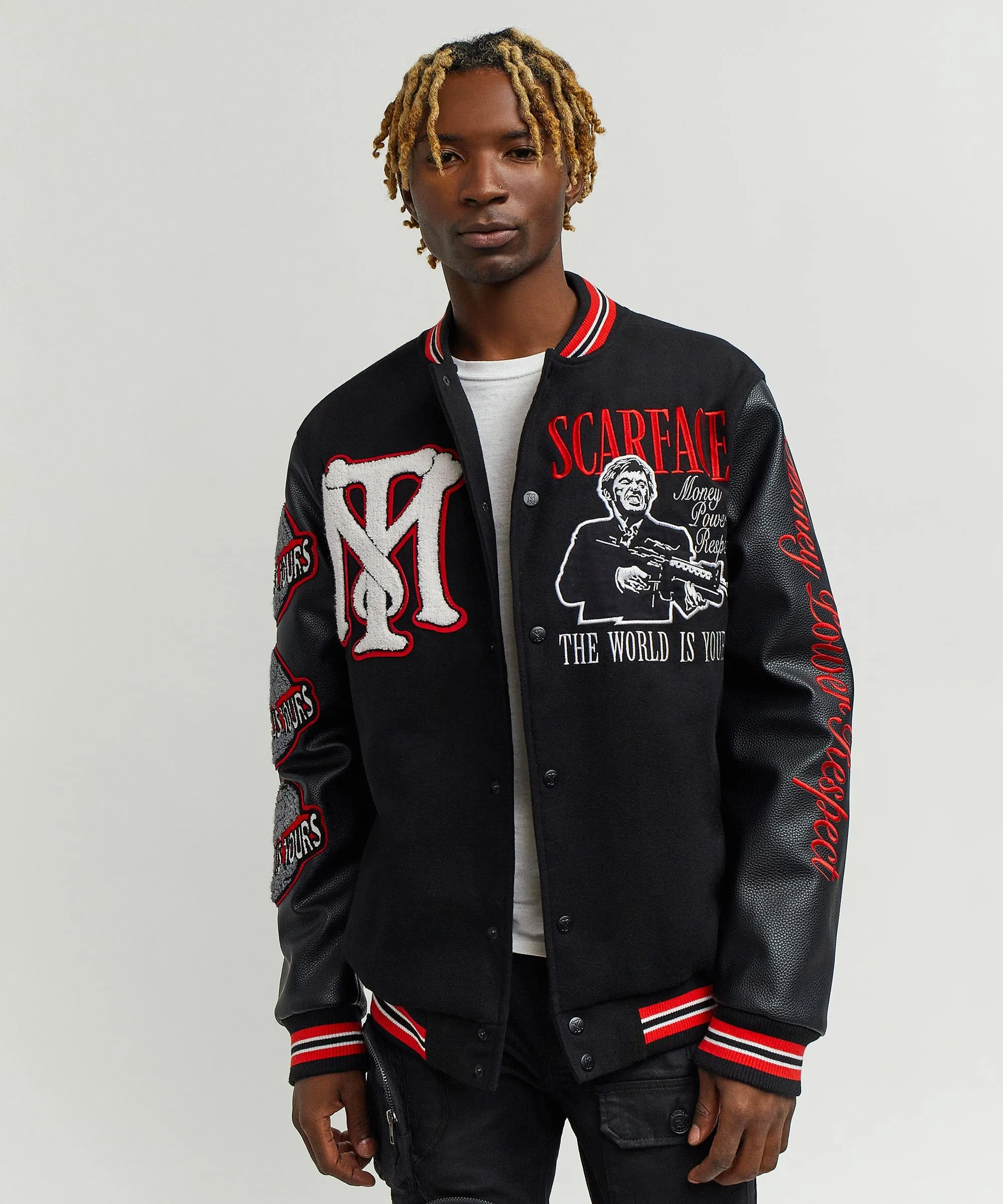 Trendy 2025 Scarface the World Varsity Jacket - Black  Almost Sold Out!