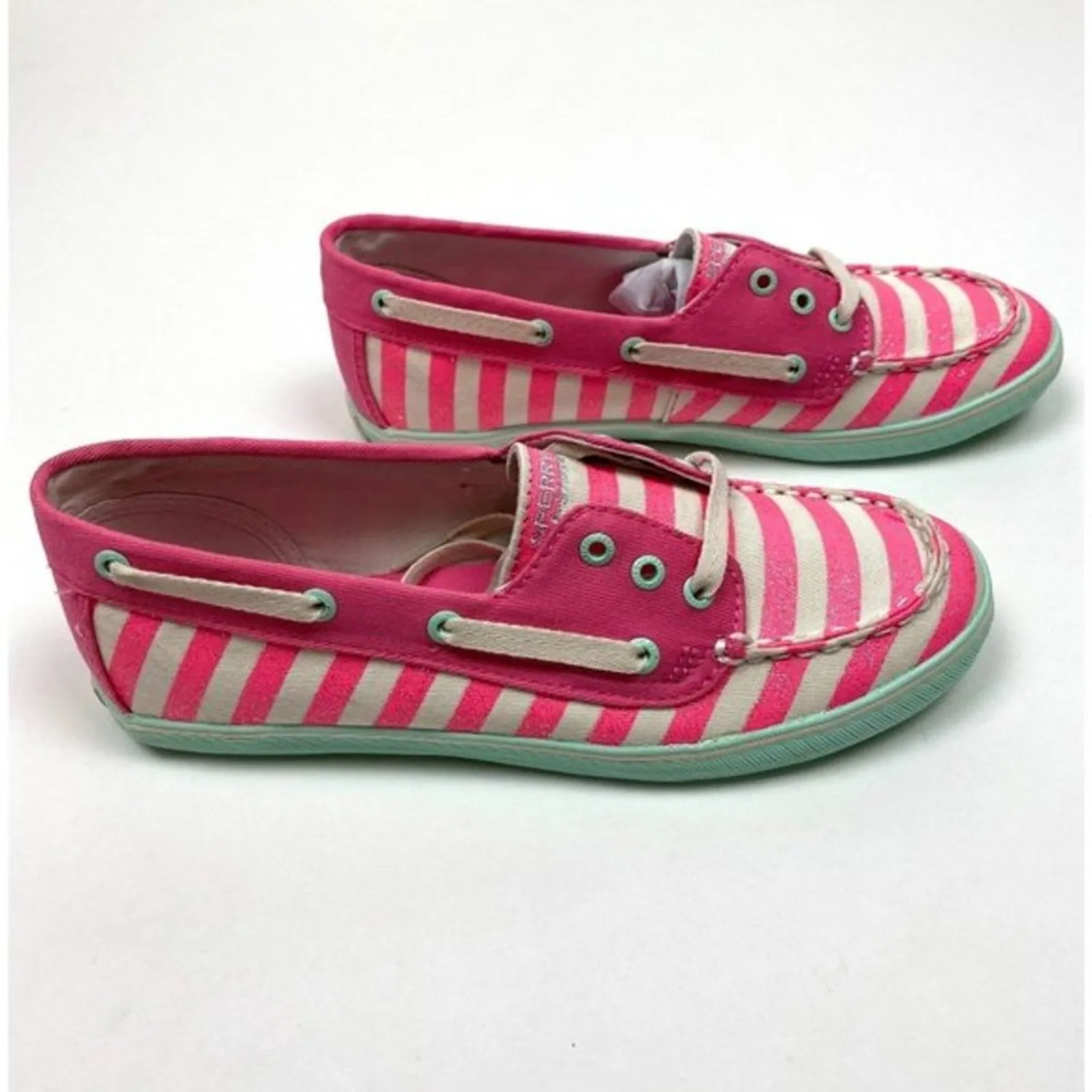 Trendy 2025 Sperry Topsider Girls Coral Stripe Cruiser 5 NWT  Almost Sold Out!