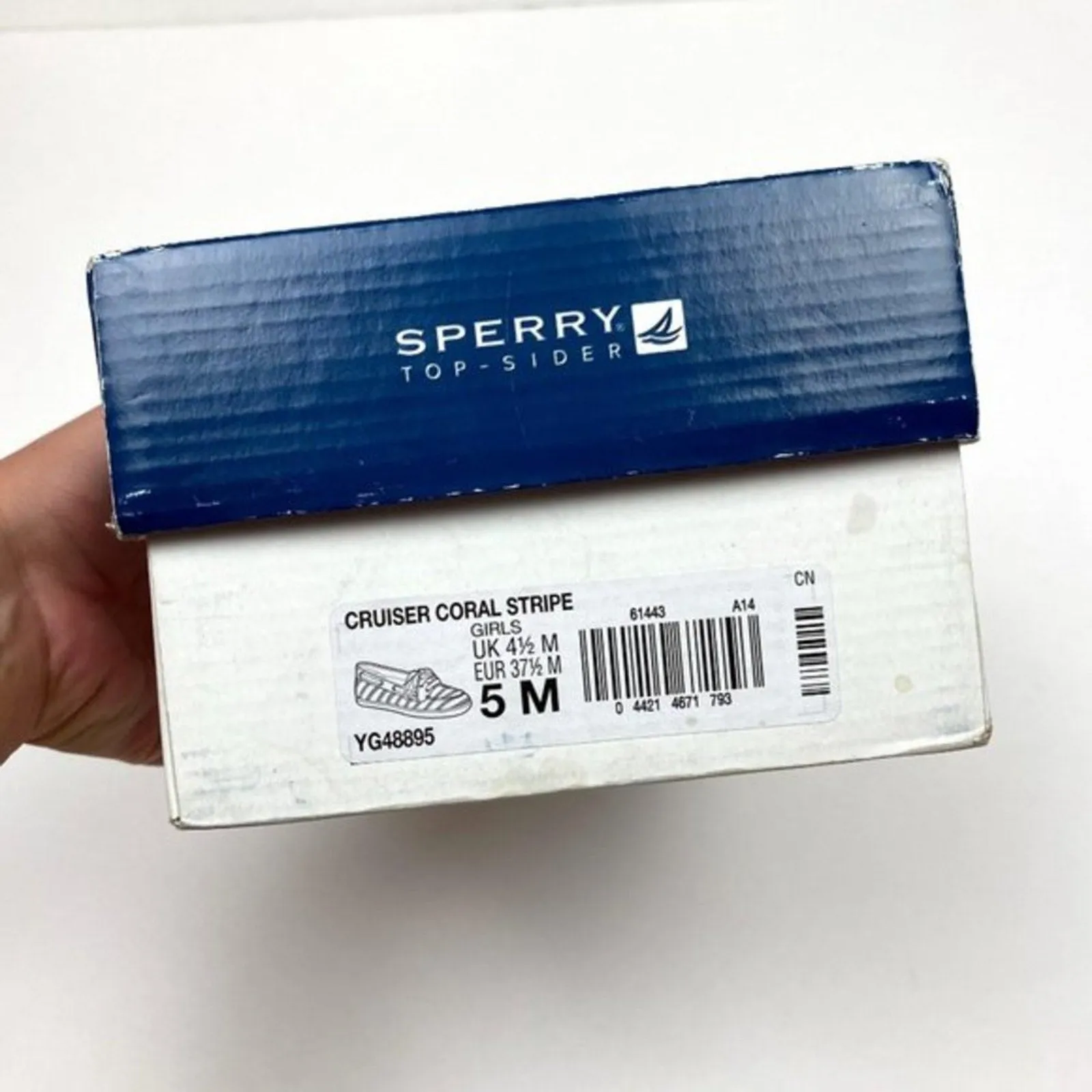 Trendy 2025 Sperry Topsider Girls Coral Stripe Cruiser 5 NWT  Almost Sold Out!