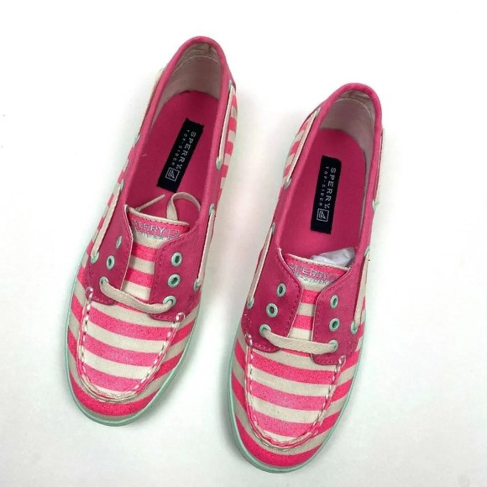 Trendy 2025 Sperry Topsider Girls Coral Stripe Cruiser 5 NWT  Almost Sold Out!