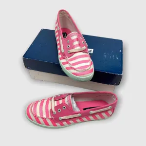 Trendy 2025 Sperry Topsider Girls Coral Stripe Cruiser 5 NWT  Almost Sold Out!