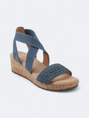 Women's Textured High Heeled Shoes,Blue